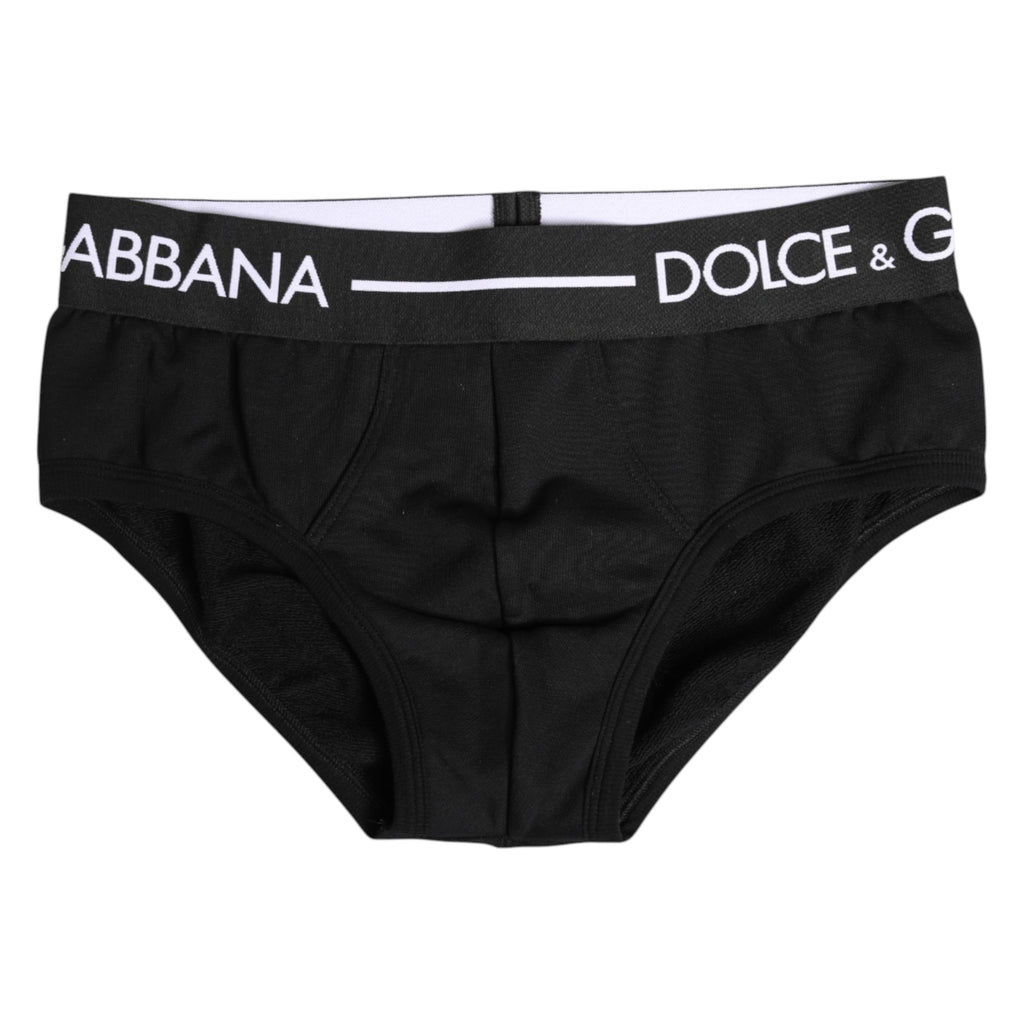 Sous-vêtement classique en coton stretch noir Dolce &amp; Gabbana