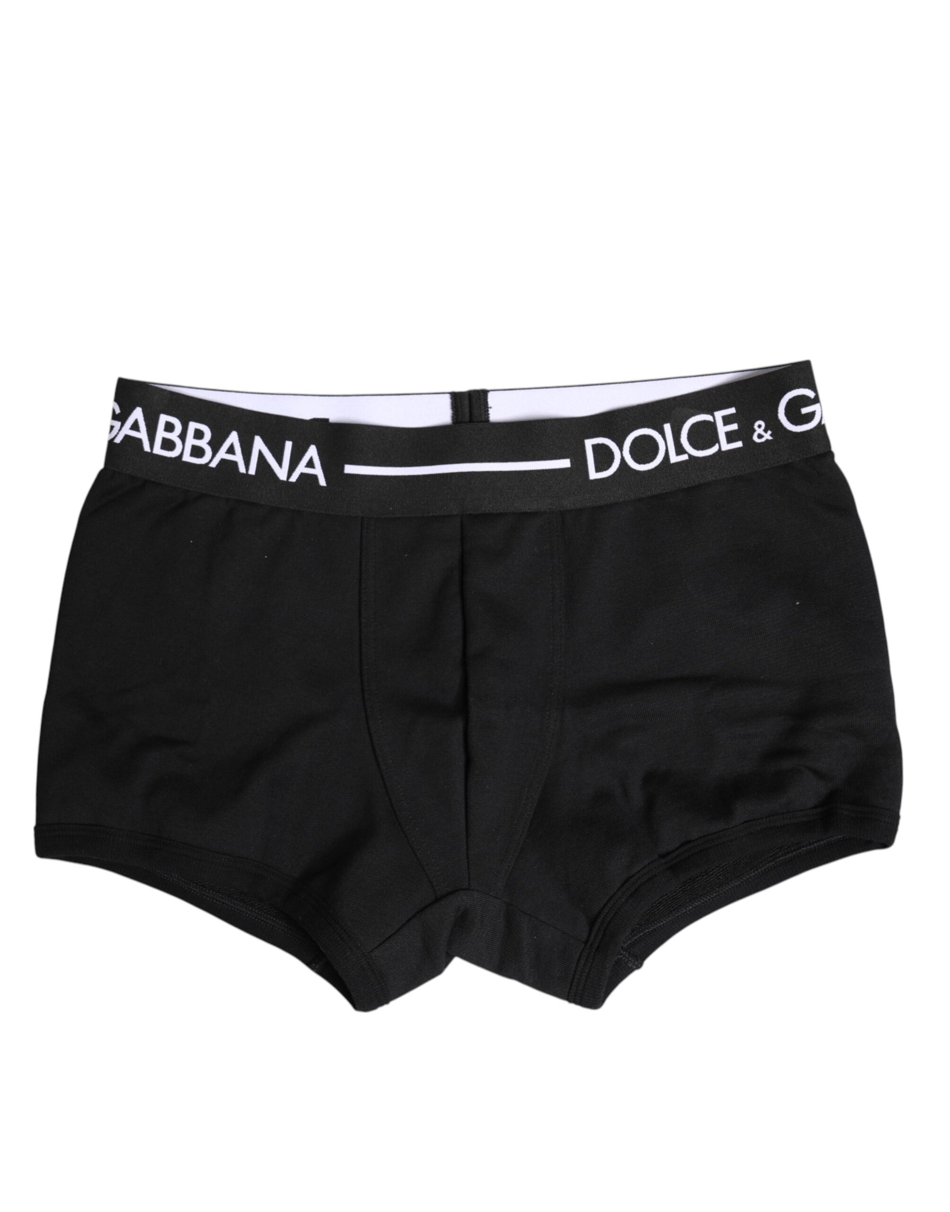 Boxer classique en coton stretch noir Dolce &amp; Gabbana
