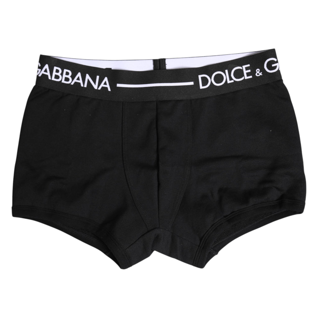 Boxer classique en coton stretch noir Dolce &amp; Gabbana