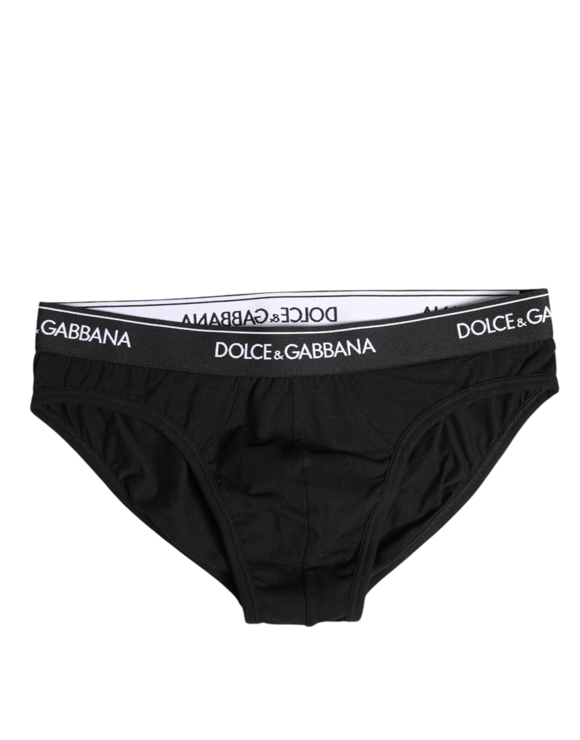 Sous-vêtement classique en coton stretch noir Dolce &amp; Gabbana