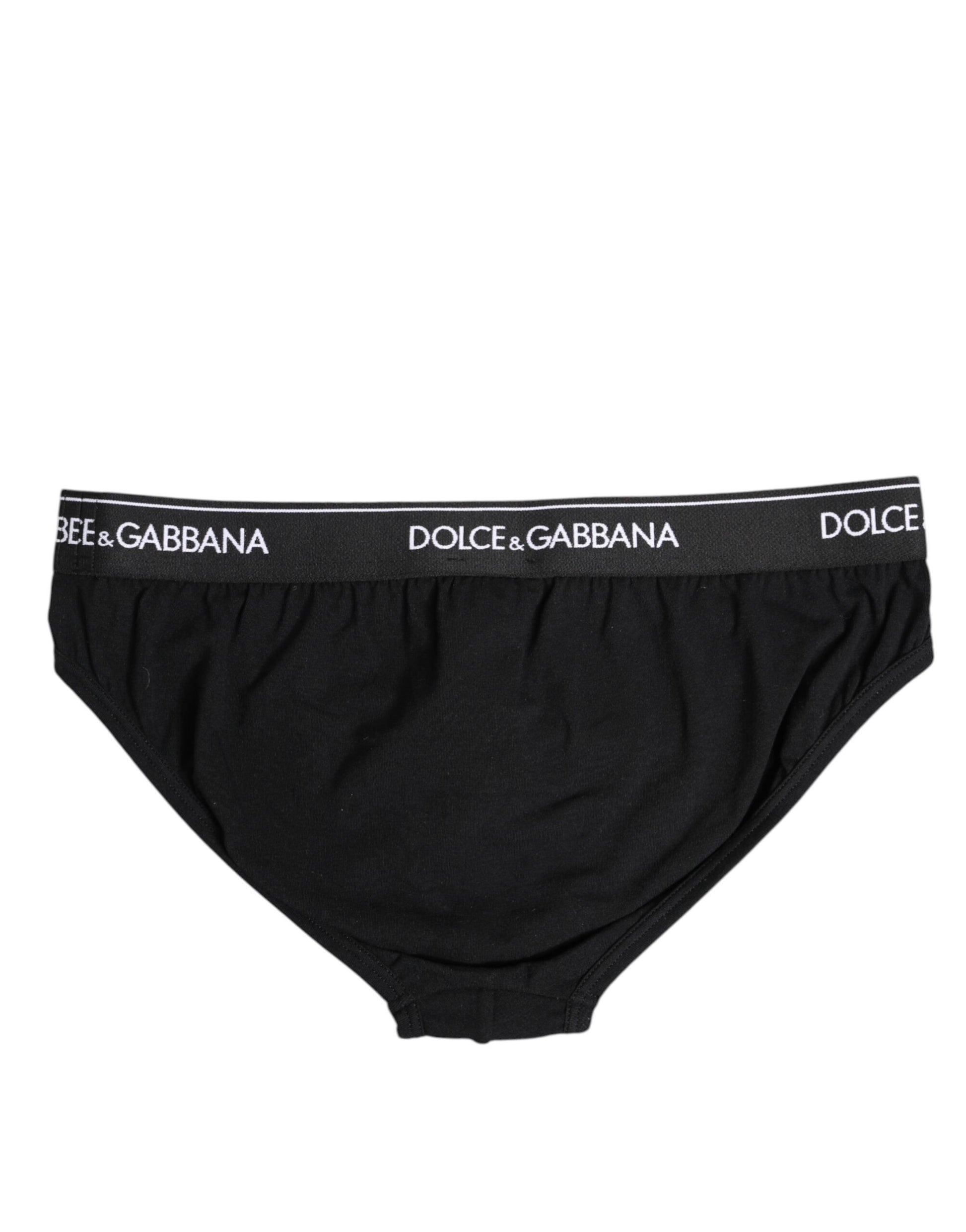 Sous-vêtement classique en coton stretch noir Dolce &amp; Gabbana