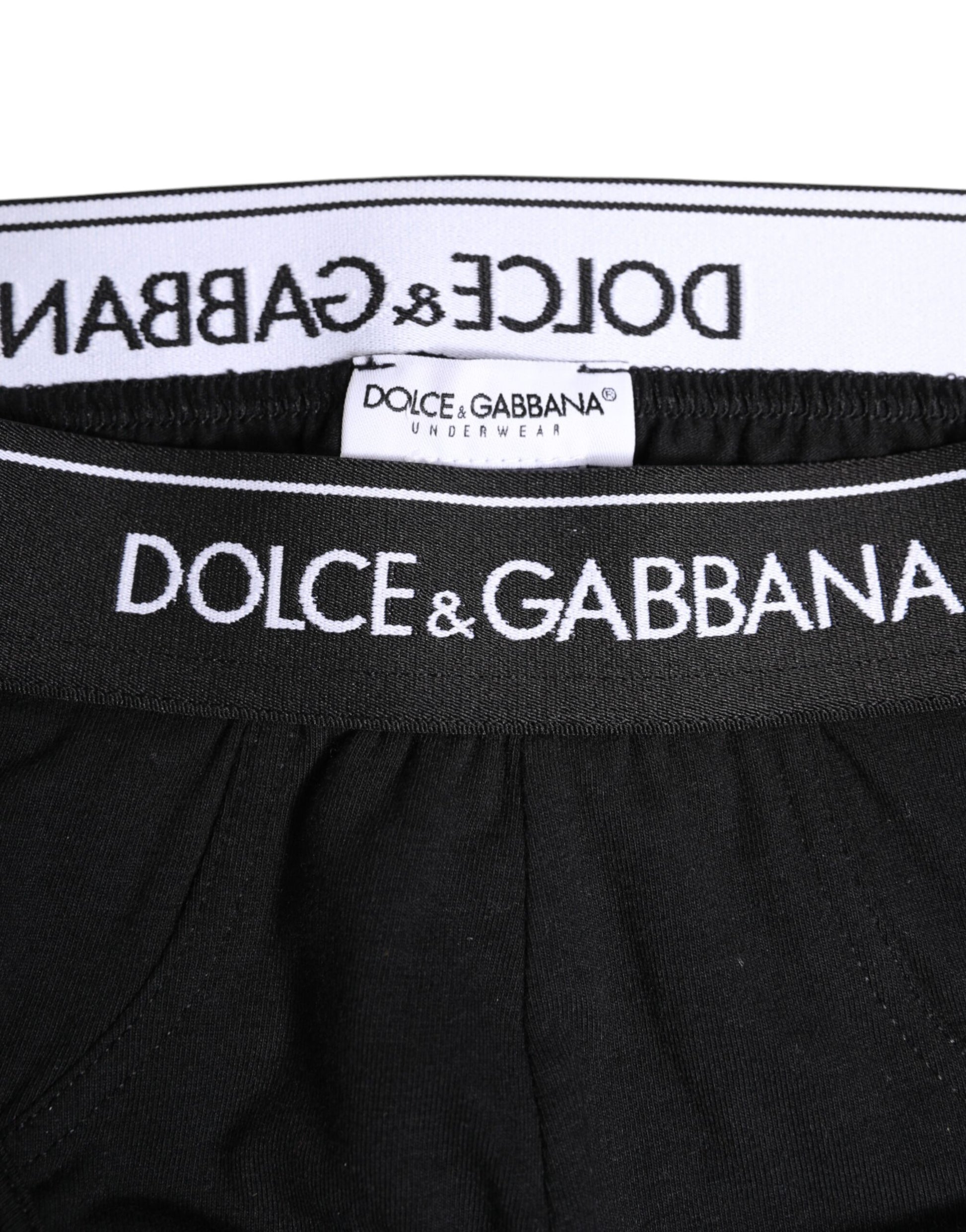 Sous-vêtement classique en coton stretch noir Dolce &amp; Gabbana