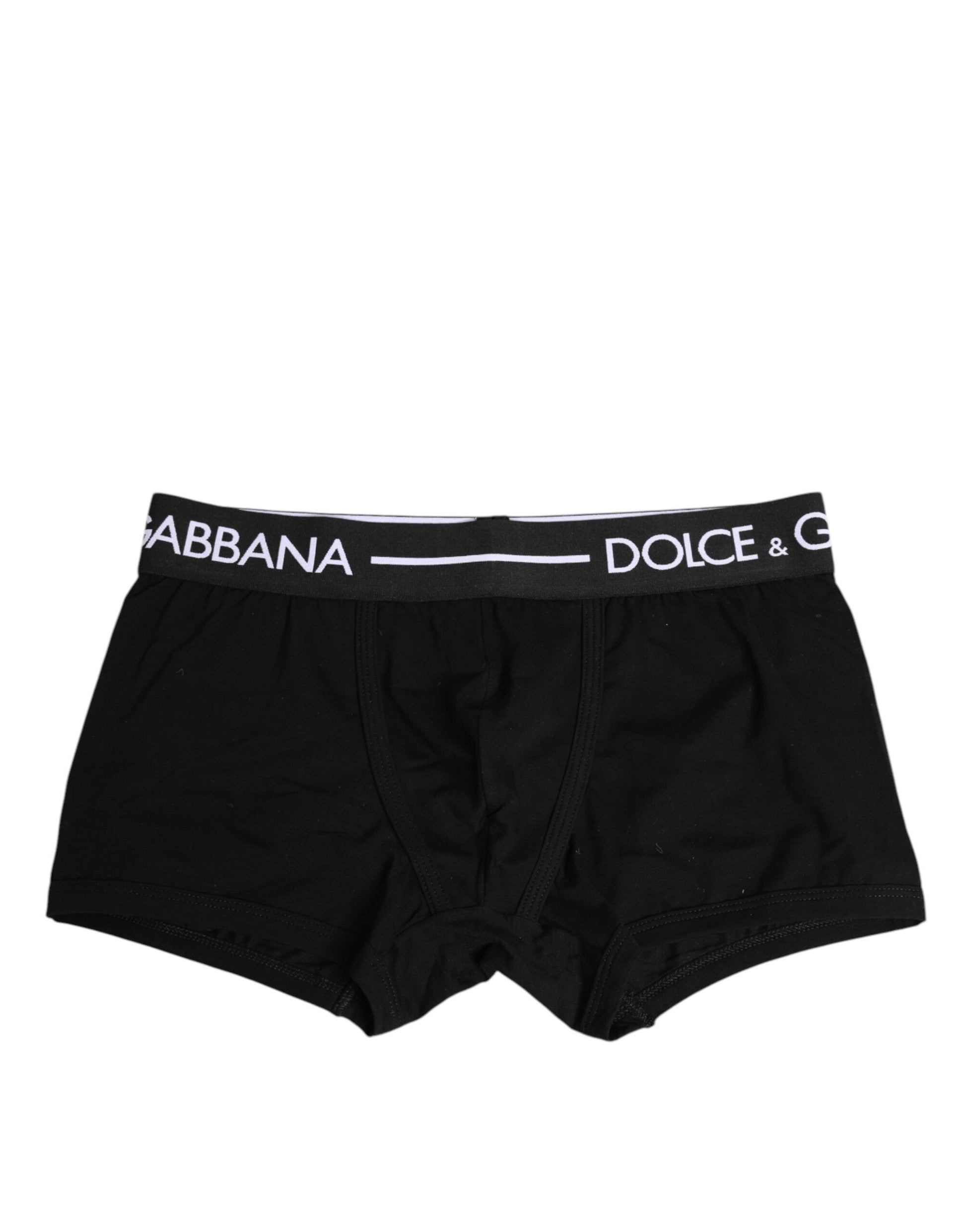 Boxer classique en coton stretch noir Dolce &amp; Gabbana