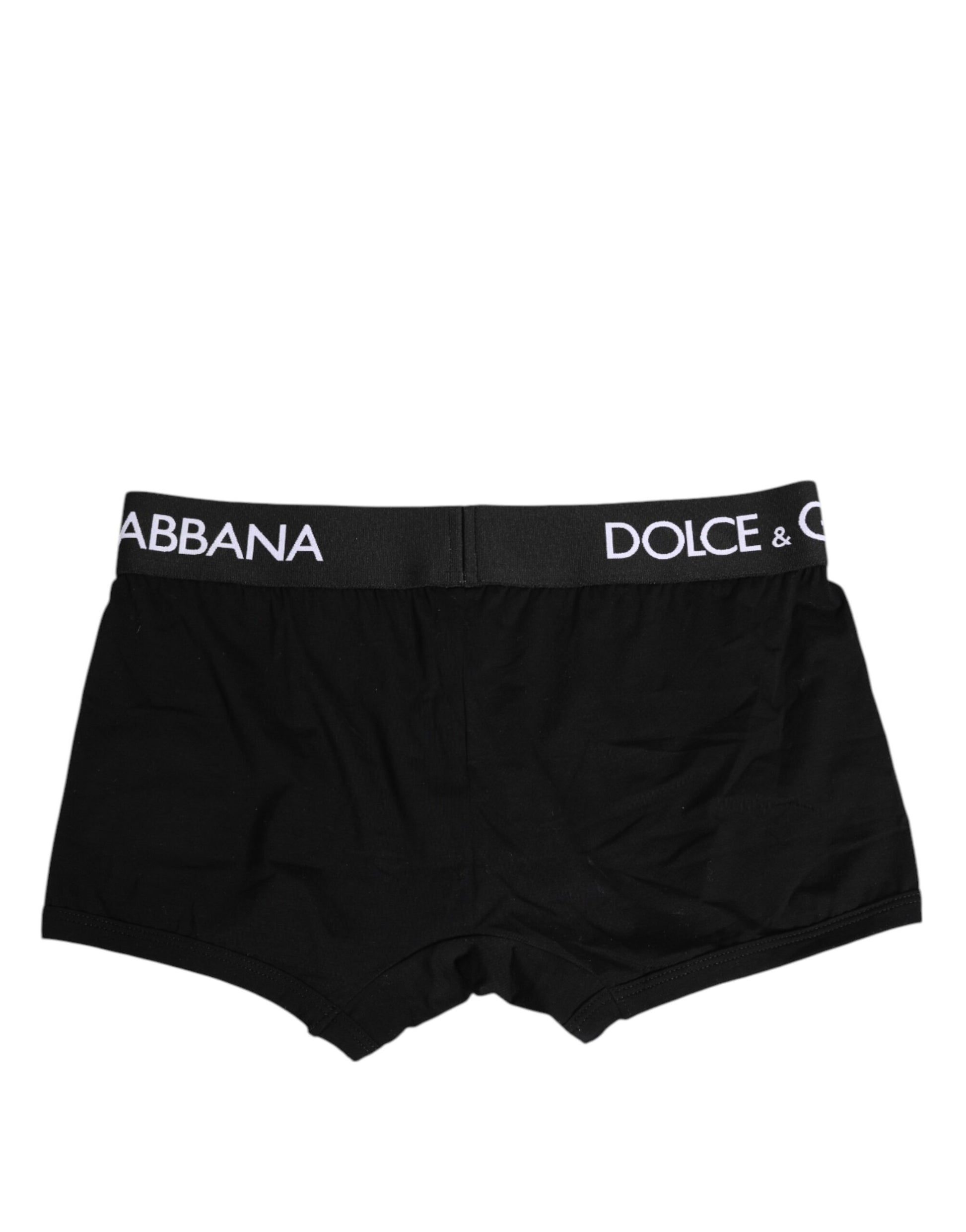 Boxer classique en coton stretch noir Dolce &amp; Gabbana