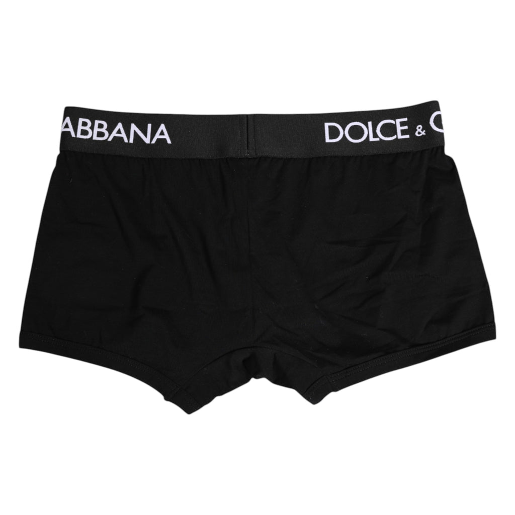 Boxer classique en coton stretch noir Dolce &amp; Gabbana