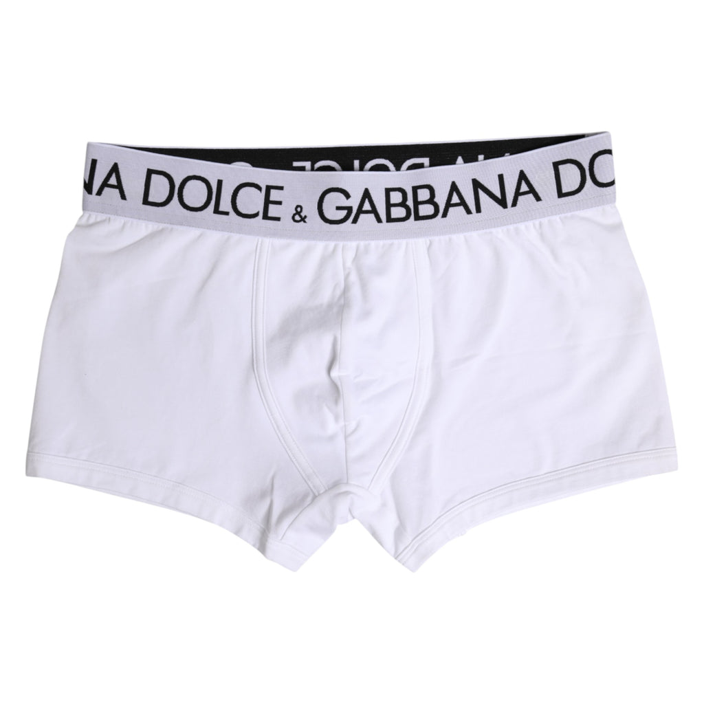Boxer classique en coton stretch blanc Dolce &amp; Gabbana