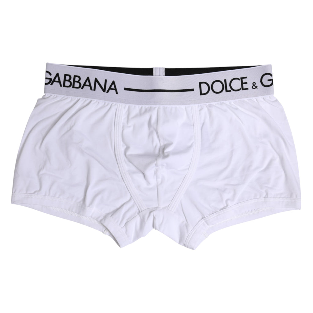 Boxer classique en coton stretch blanc Dolce &amp; Gabbana