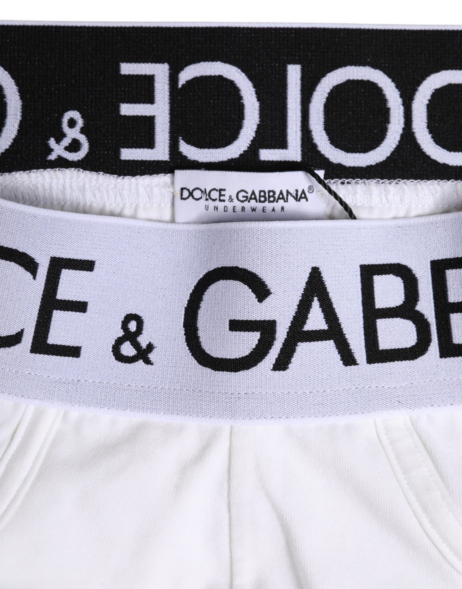 Sous-vêtement classique en coton stretch blanc Dolce &amp; Gabbana