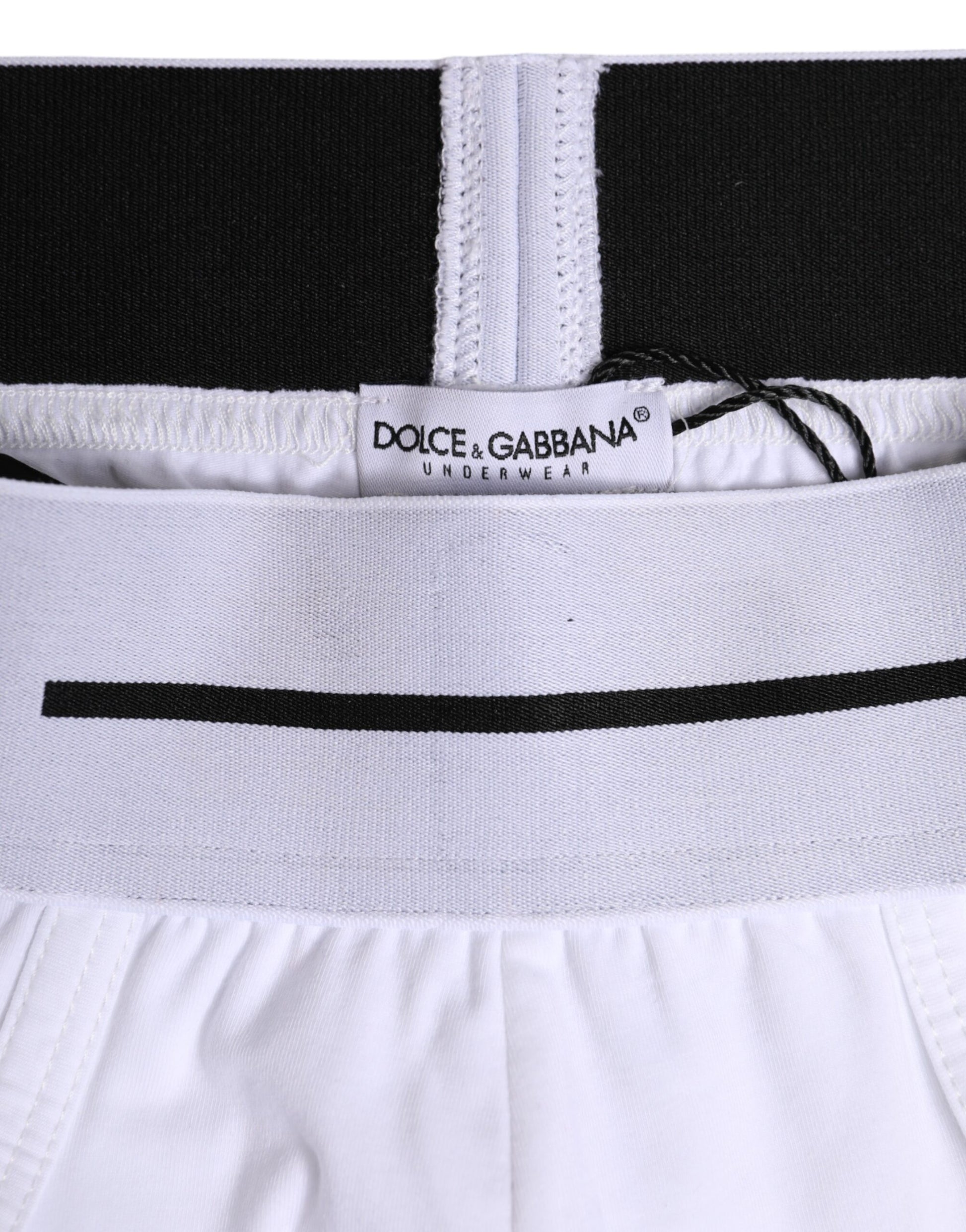 Sous-vêtement classique en coton stretch blanc Dolce &amp; Gabbana