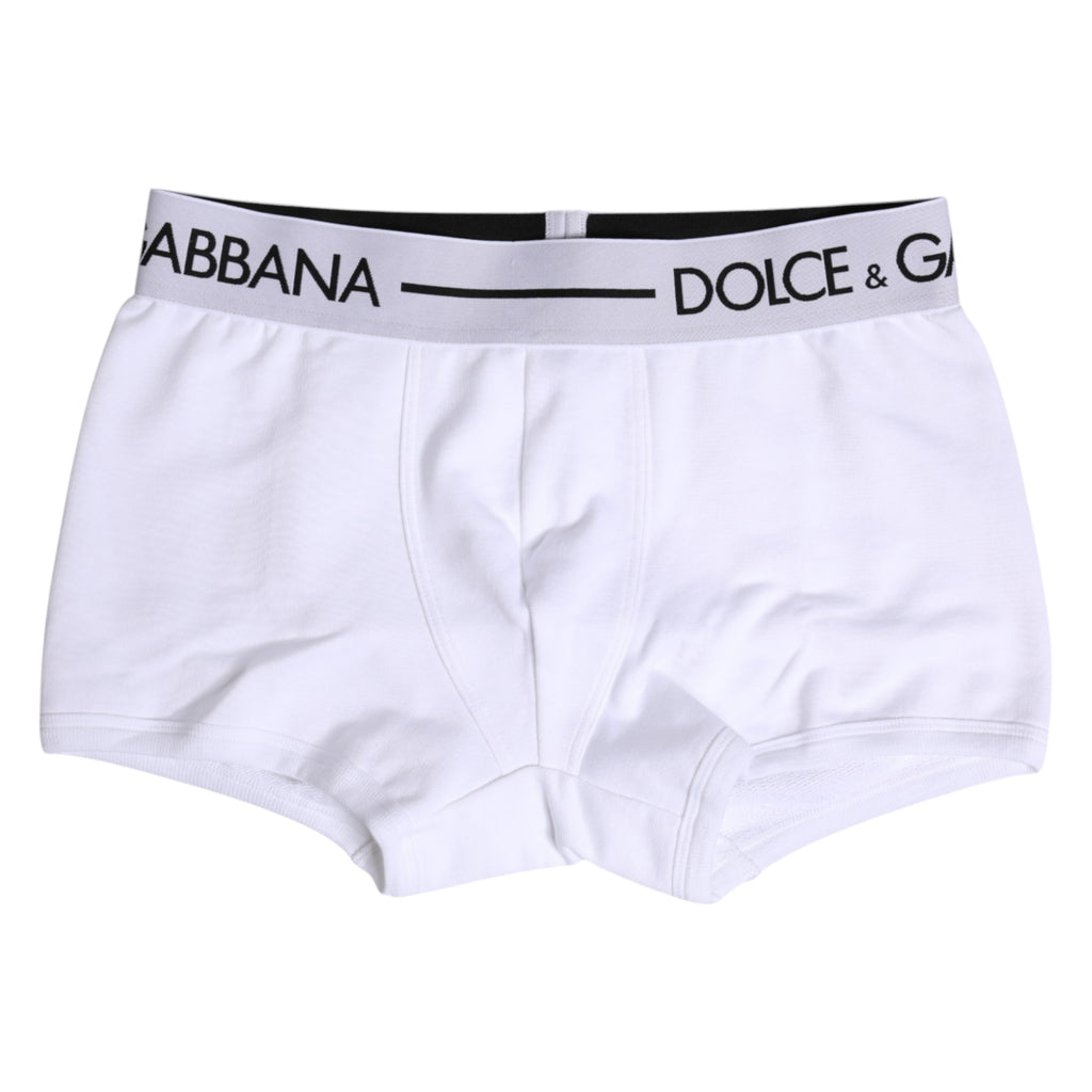 Boxer classique en coton stretch blanc Dolce &amp; Gabbana