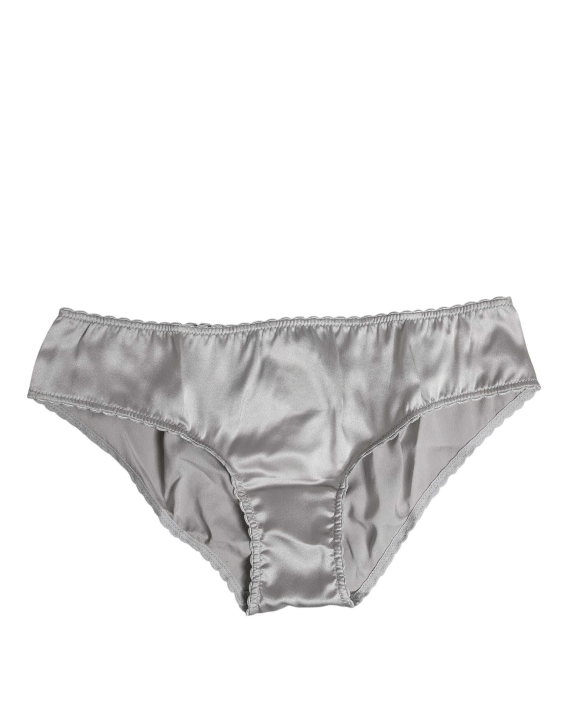 Culotte taille basse en soie extensible grise Dolce &amp; Gabbana