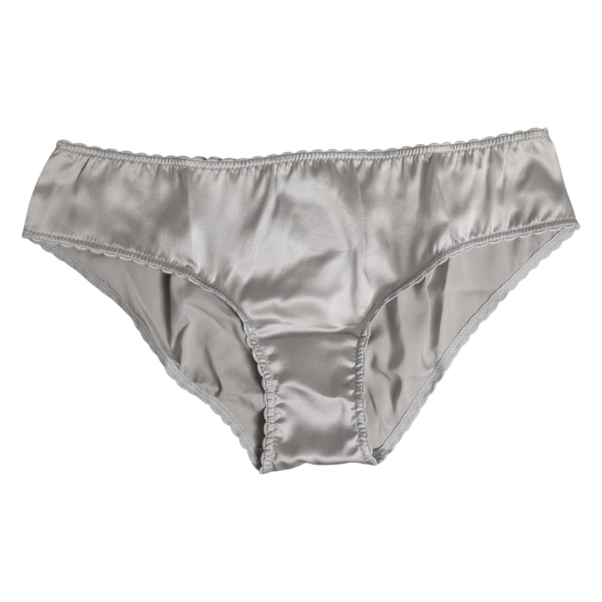 Culotte taille basse en soie extensible grise Dolce &amp; Gabbana