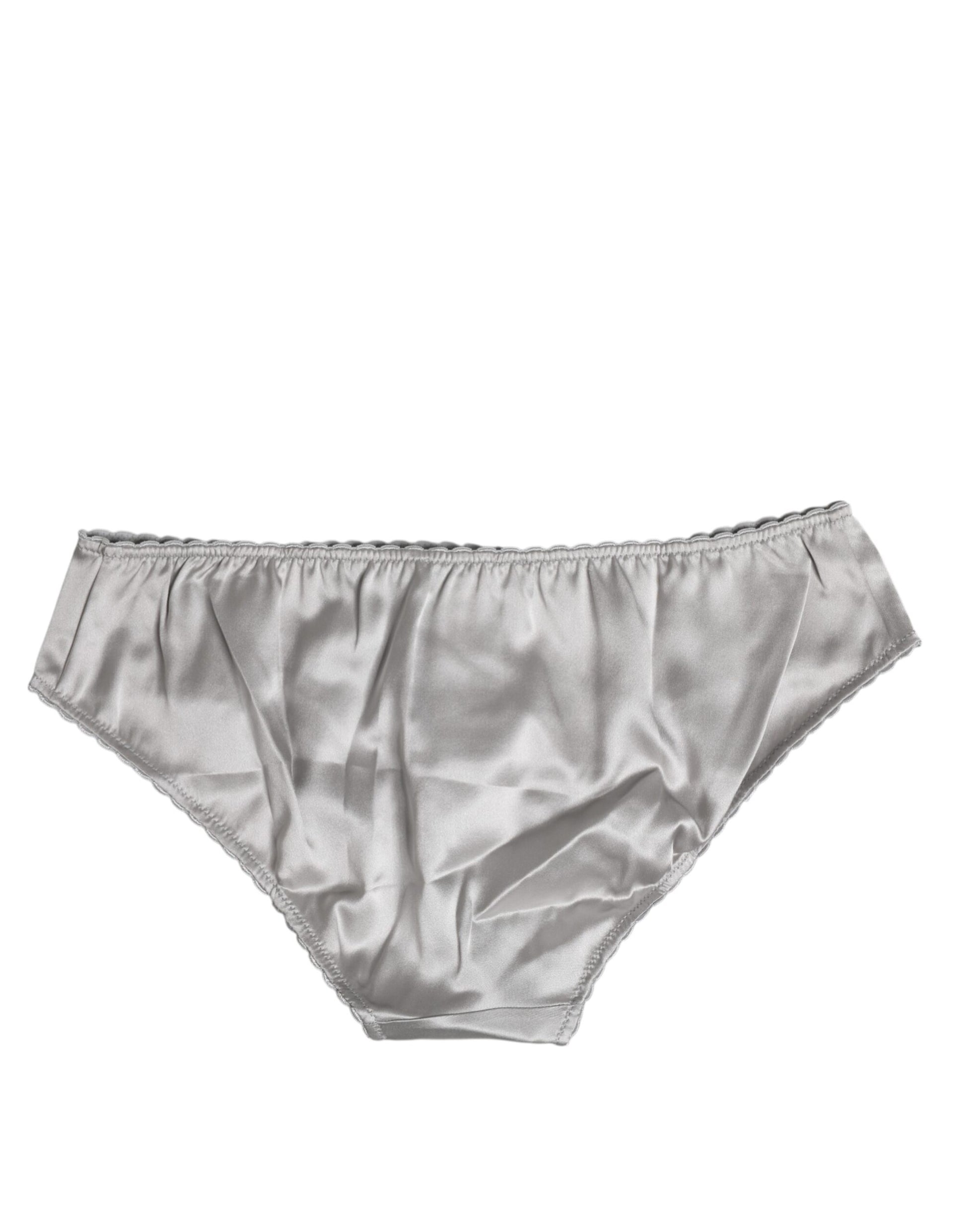 Culotte taille basse en soie extensible grise Dolce &amp; Gabbana