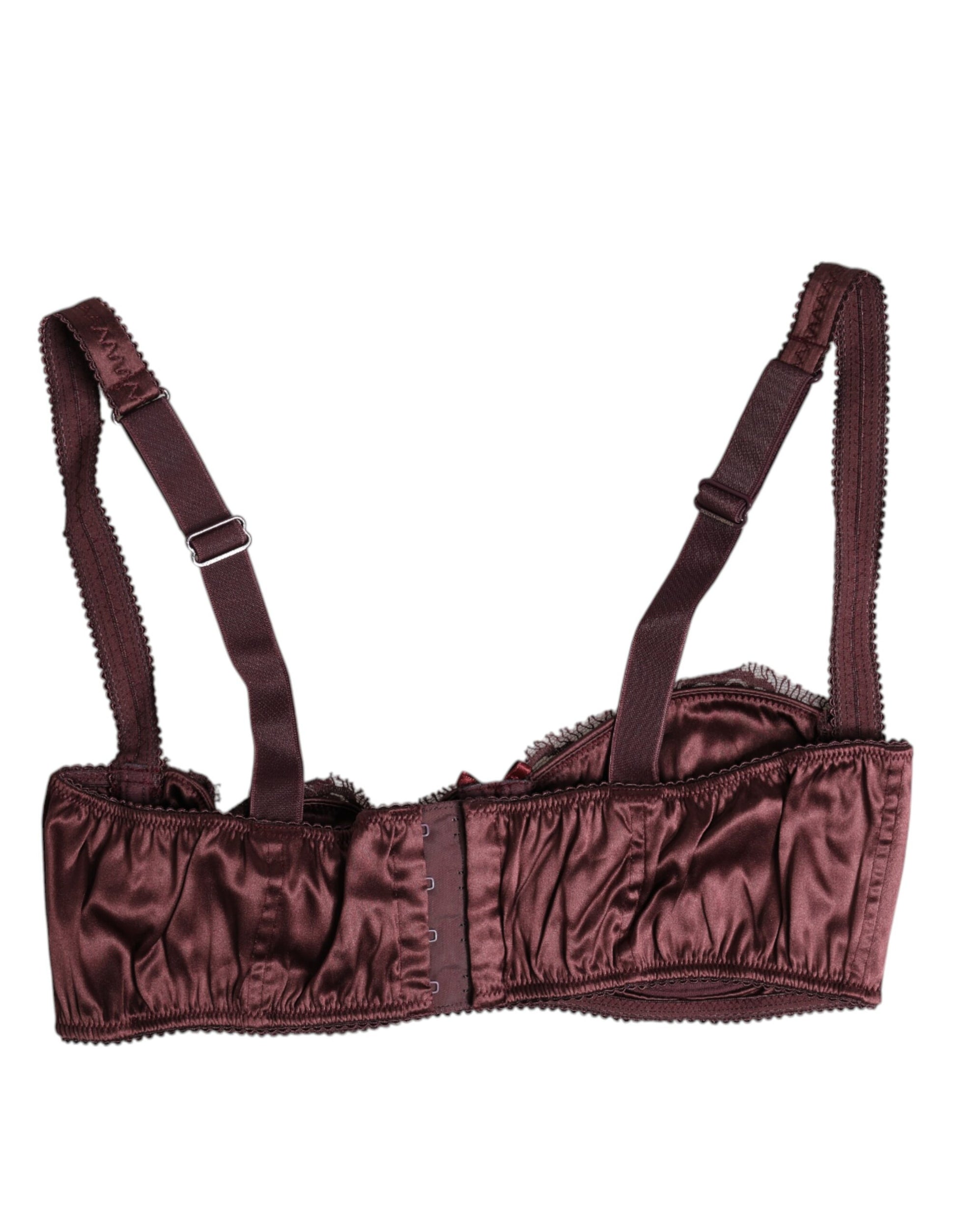 Soutien-gorge balconnet à armatures en soie bordeaux Dolce &amp; Gabbana