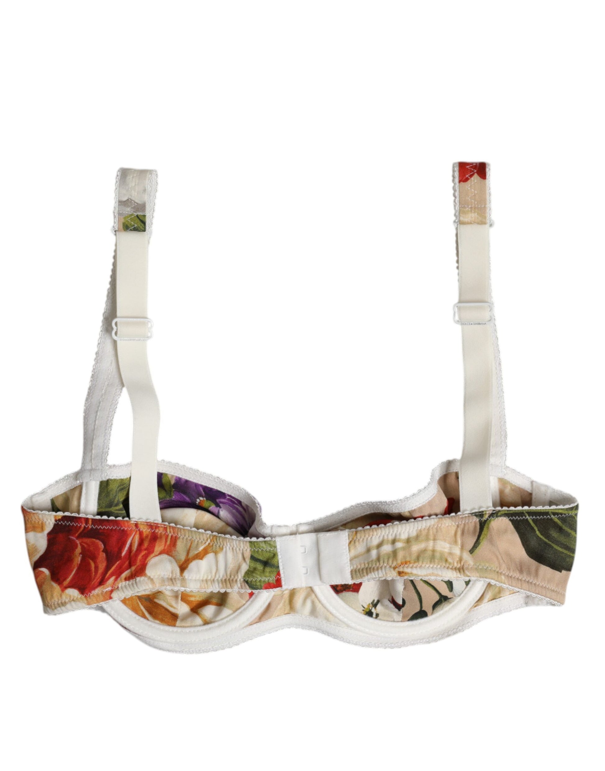 Soutien-gorge à armatures balconnet fleuri beige Dolce &amp; Gabbana