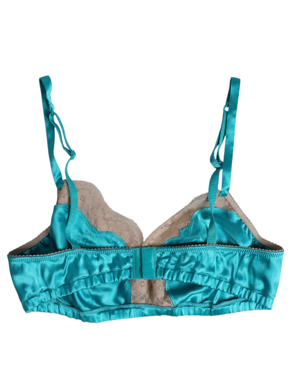 Soutien-gorge sans armatures en soie et dentelle florale verte Dolce &amp; Gabbana