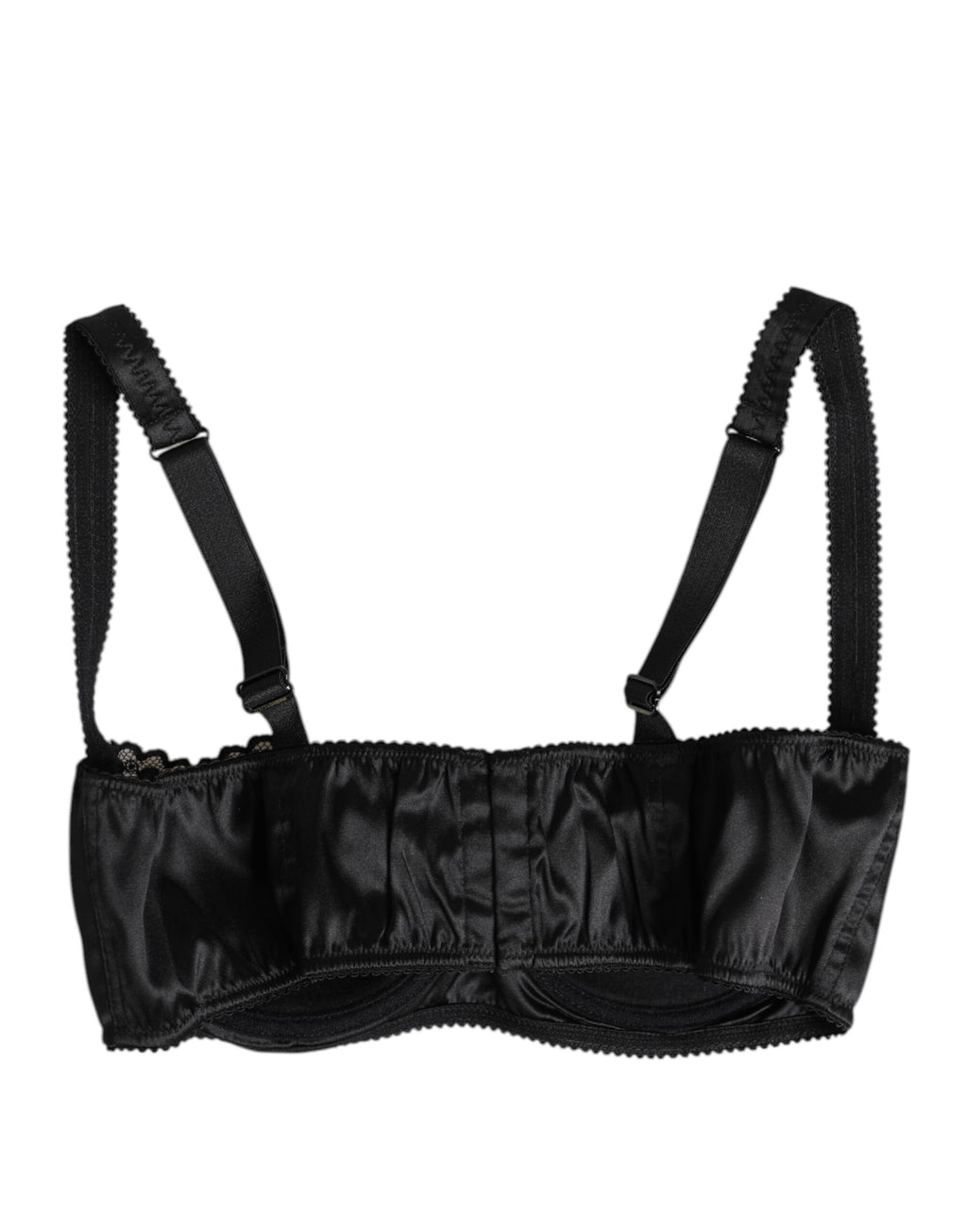 Soutien-gorge balconnet à armatures en soie noire Dolce &amp; Gabbana