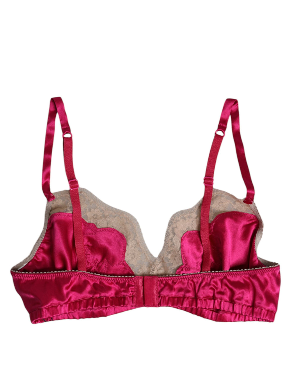Soutien-gorge sans armatures Dolce &amp; Gabbana en soie et dentelle florale magenta