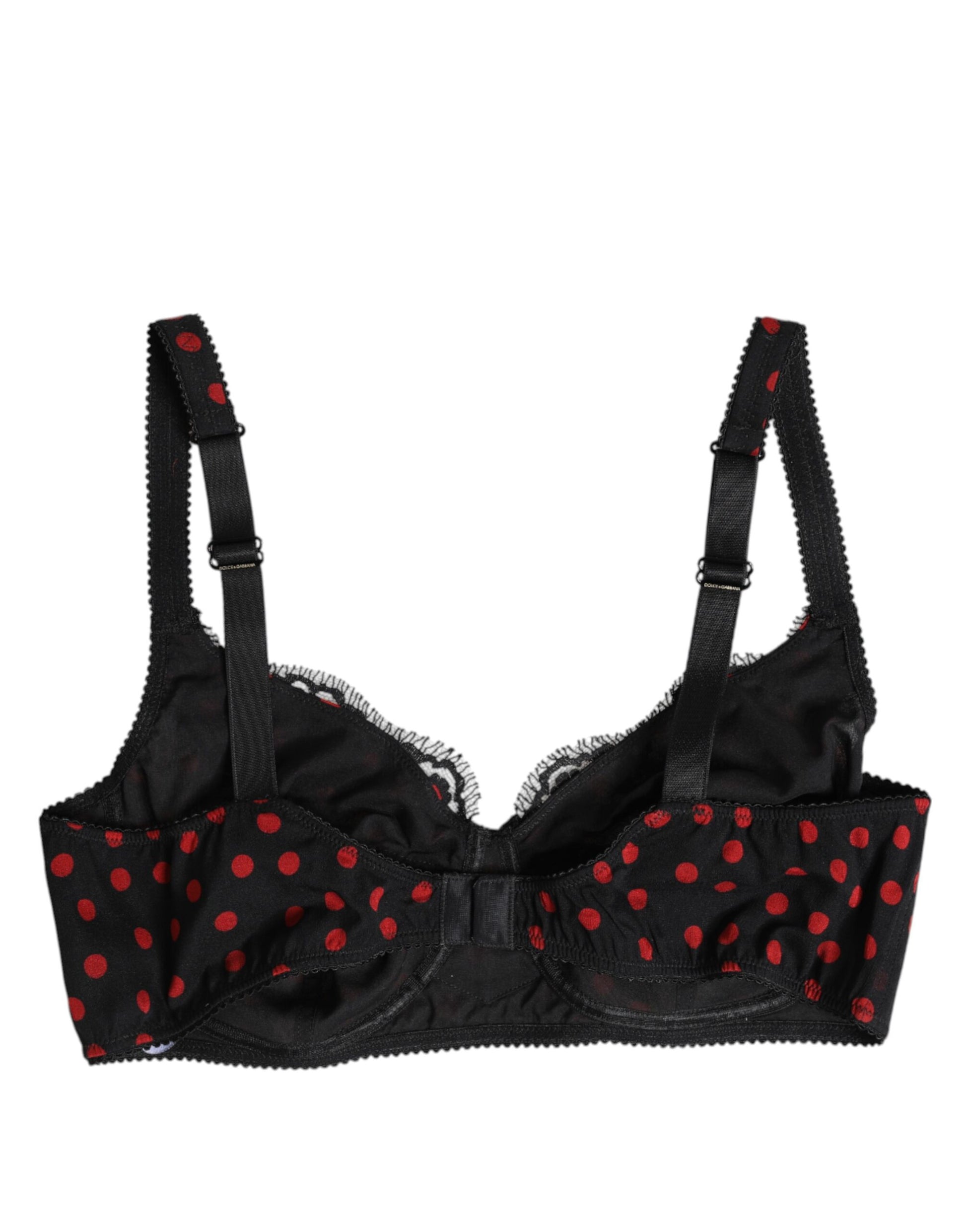 Sous-vêtements balconnets à armatures Dolce &amp; Gabbana à pois noirs et rouges