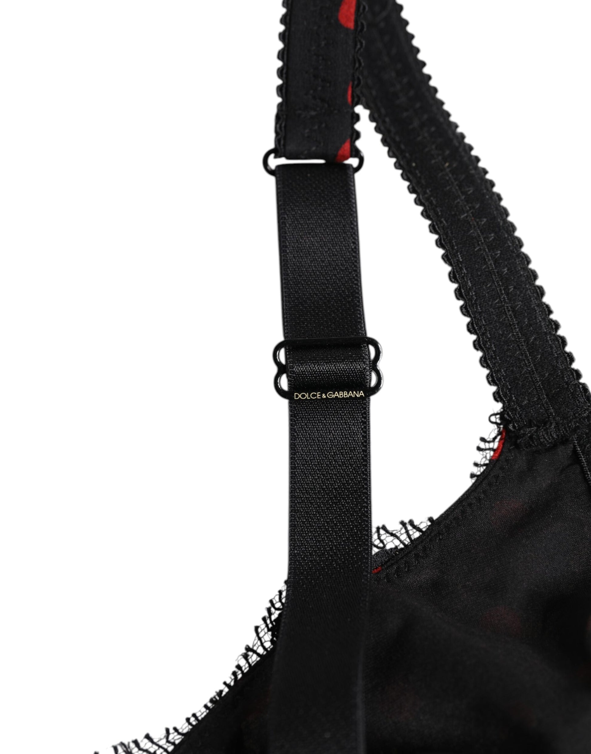 Sous-vêtements balconnets à armatures Dolce &amp; Gabbana à pois noirs et rouges