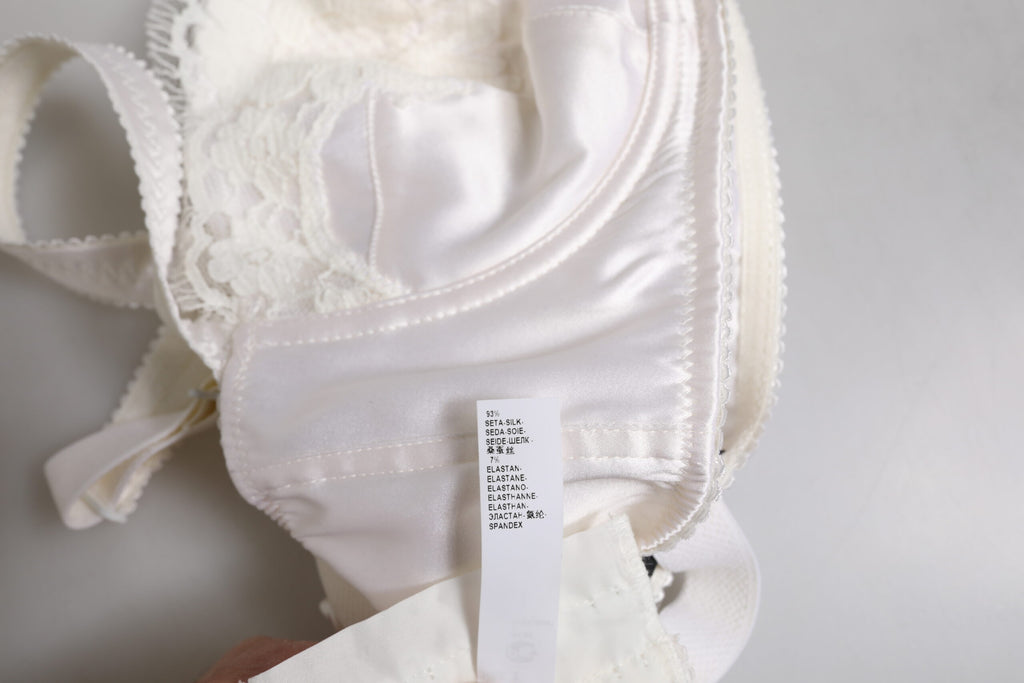 Soutien-gorge balconnet à armatures en soie blanche Dolce &amp; Gabbana