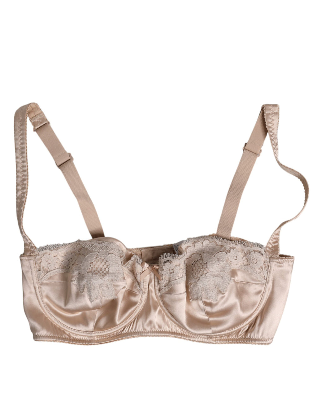 Soutien-gorge balconnet à armatures en soie beige Dolce &amp; Gabbana