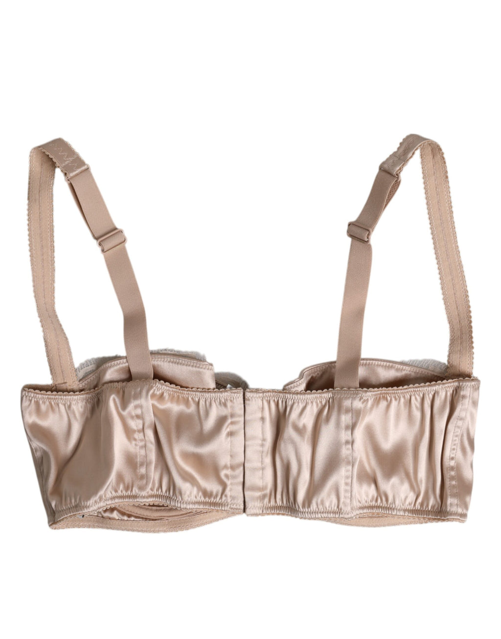 Soutien-gorge balconnet à armatures en soie beige Dolce &amp; Gabbana