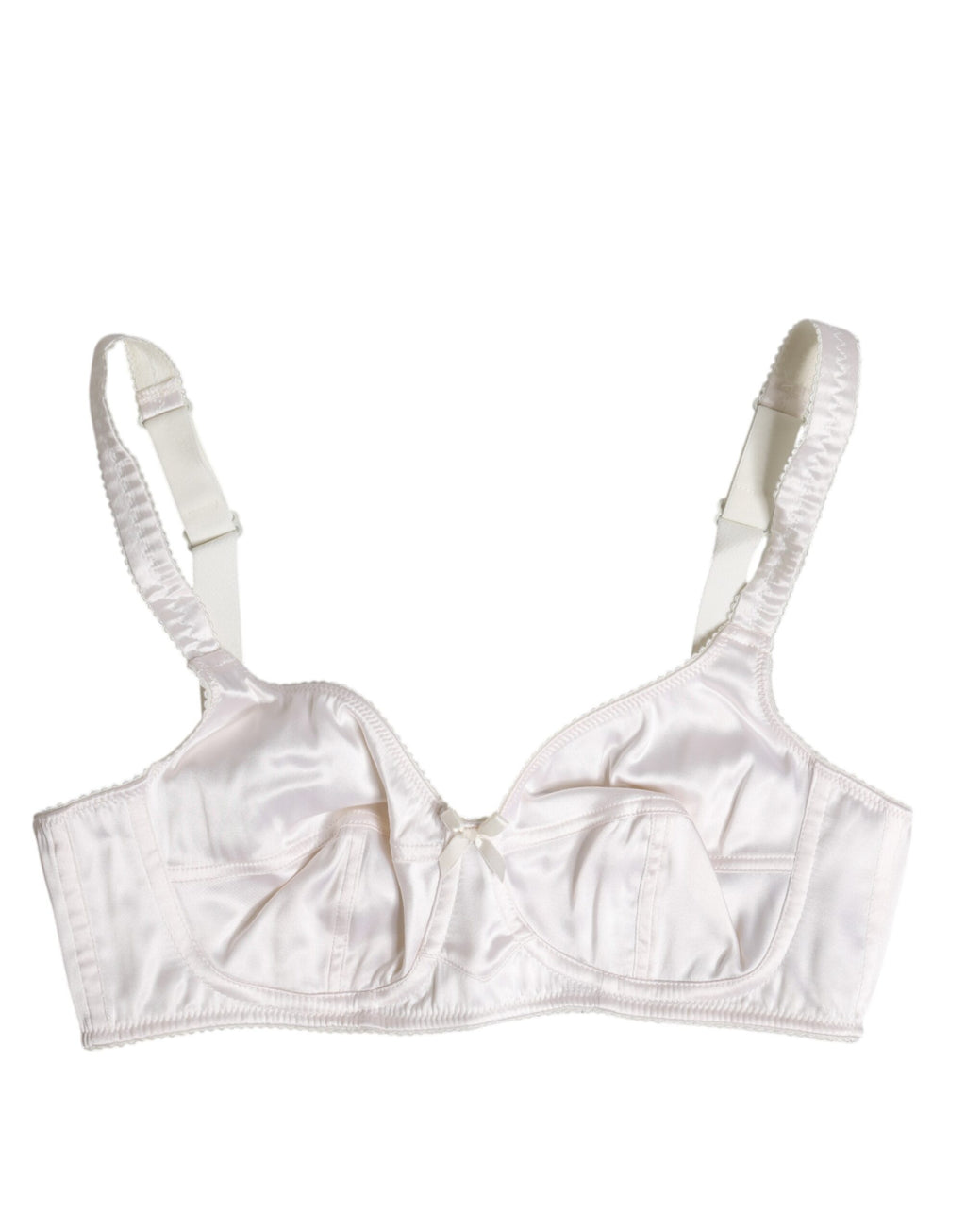 Soutien-gorge balconnet sans armatures en soie blanche Dolce &amp; Gabbana