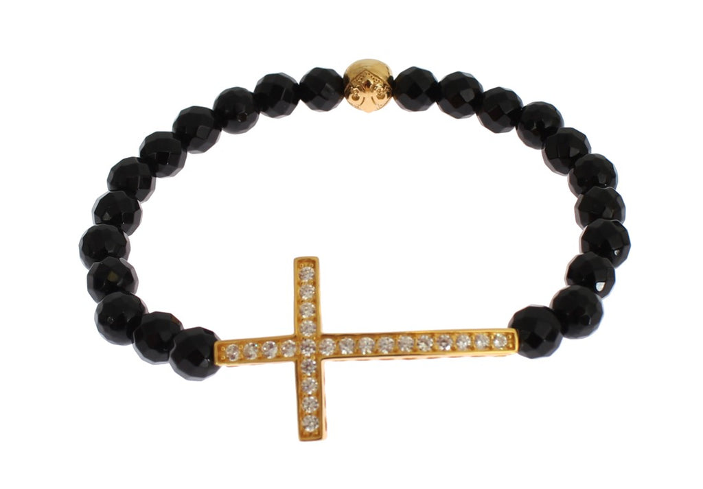 Bracelet croix en argent 925 et pierre d'agate Nialaya