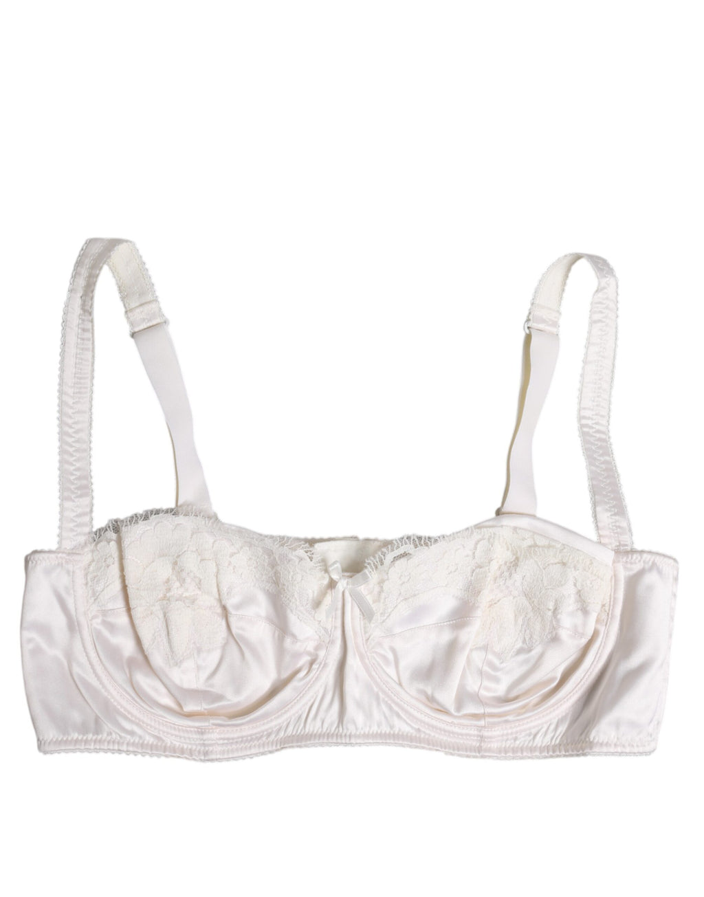 Soutien-gorge balconnet à armatures en soie blanche Dolce &amp; Gabbana