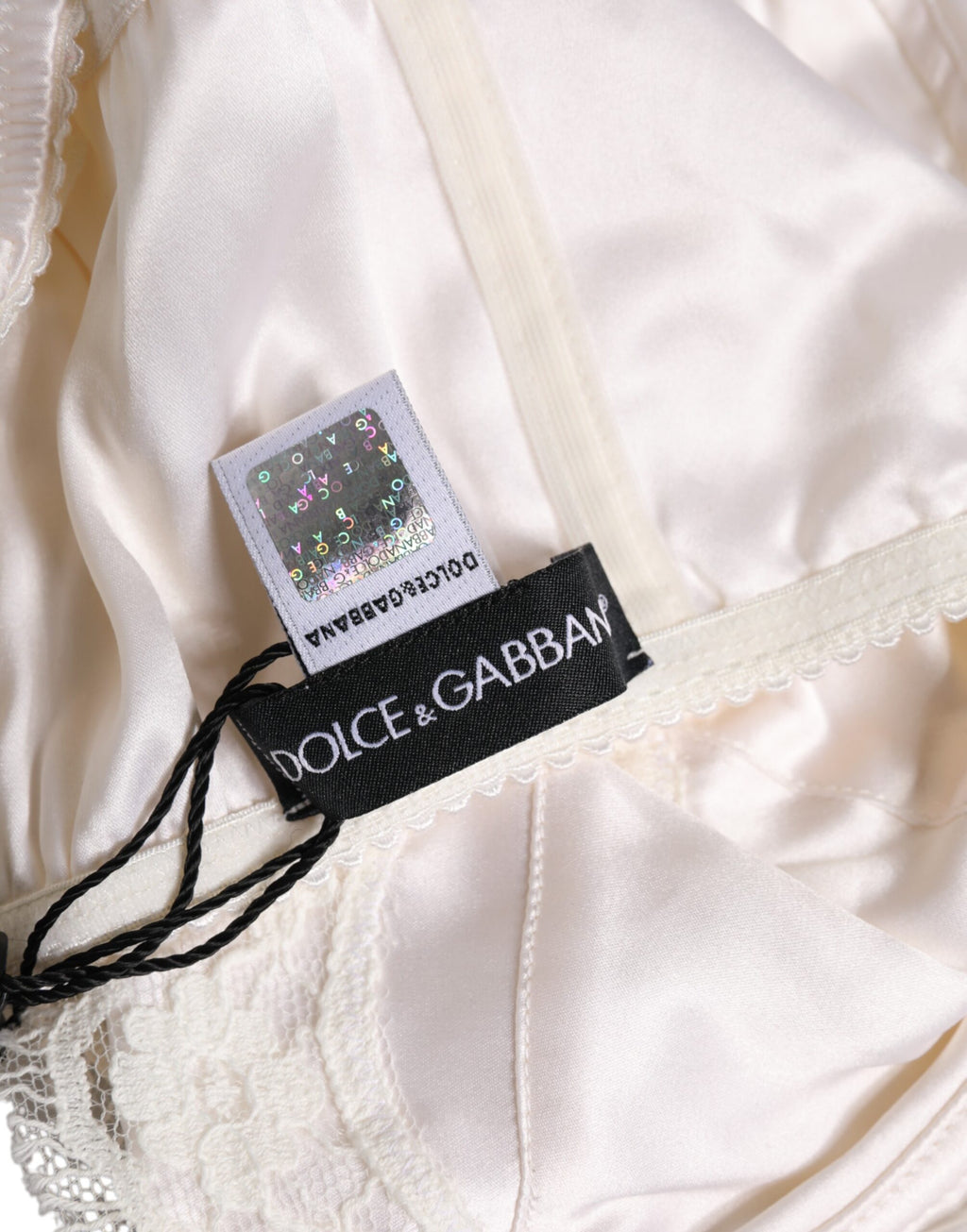 Soutien-gorge balconnet à armatures en soie blanche Dolce &amp; Gabbana