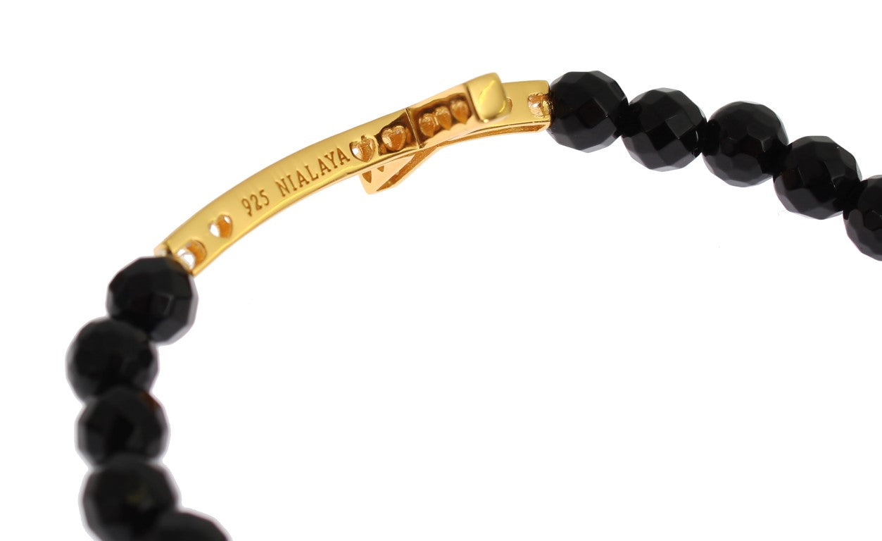 Bracelet croix en argent 925 et pierre d'agate Nialaya