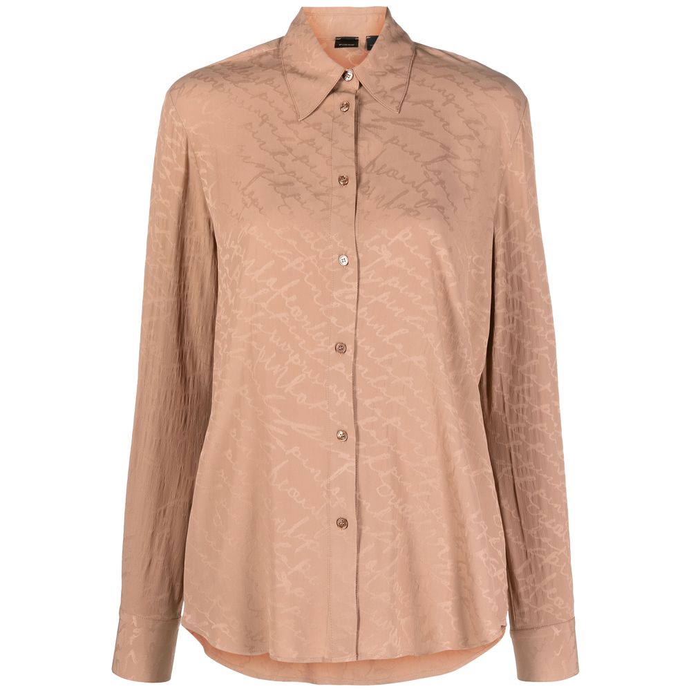 Chemise femme en soie beige PINKO