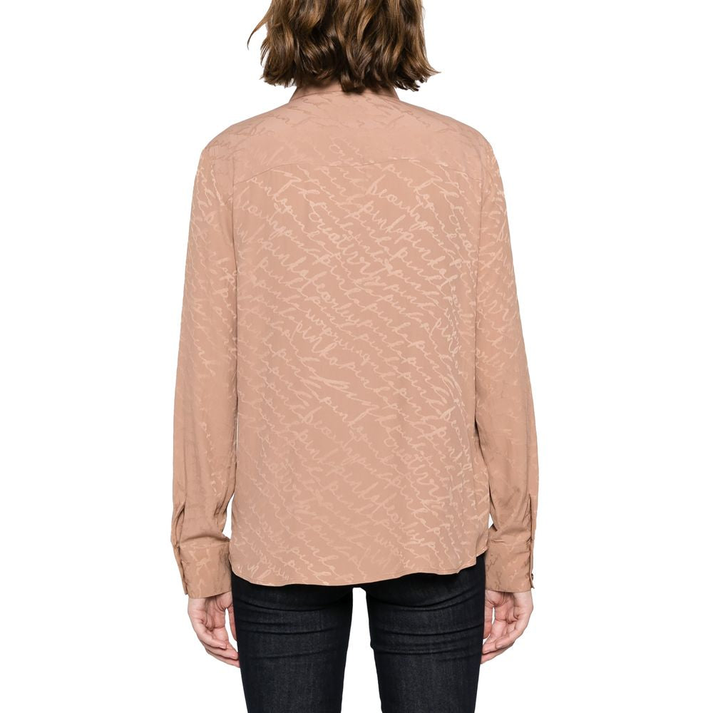 Chemise femme en soie beige PINKO