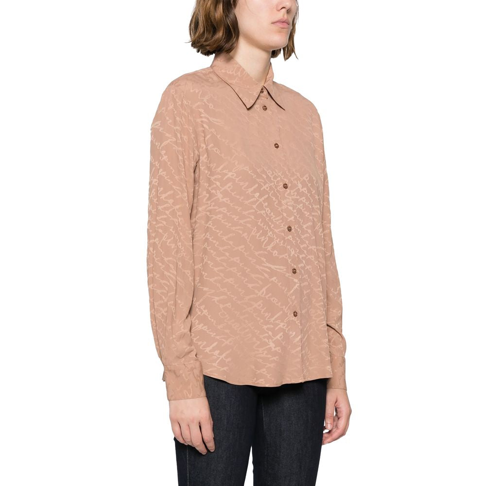 Chemise femme en soie beige PINKO