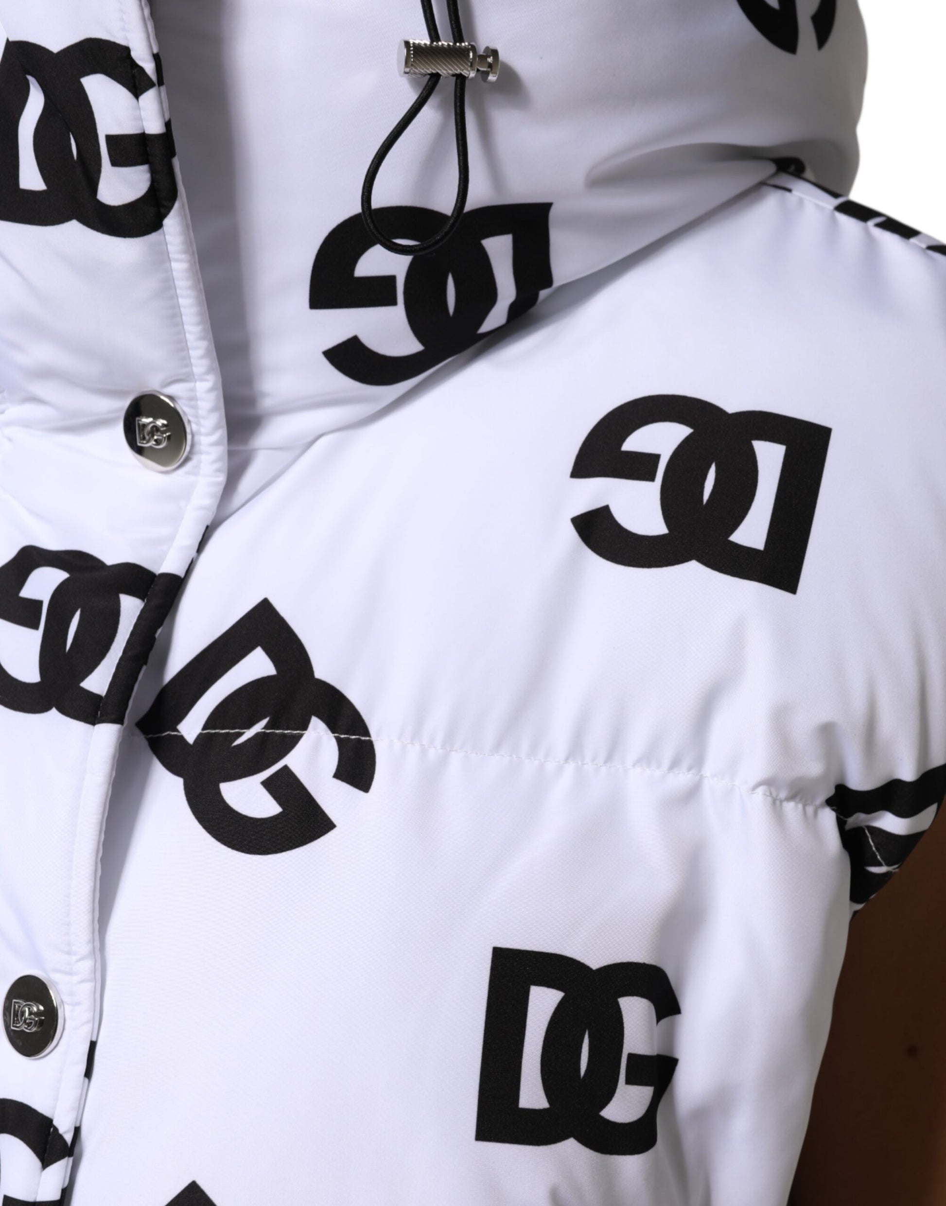 Doudoune en polyester Dolce &amp; Gabbana blanche et noire DG Mania