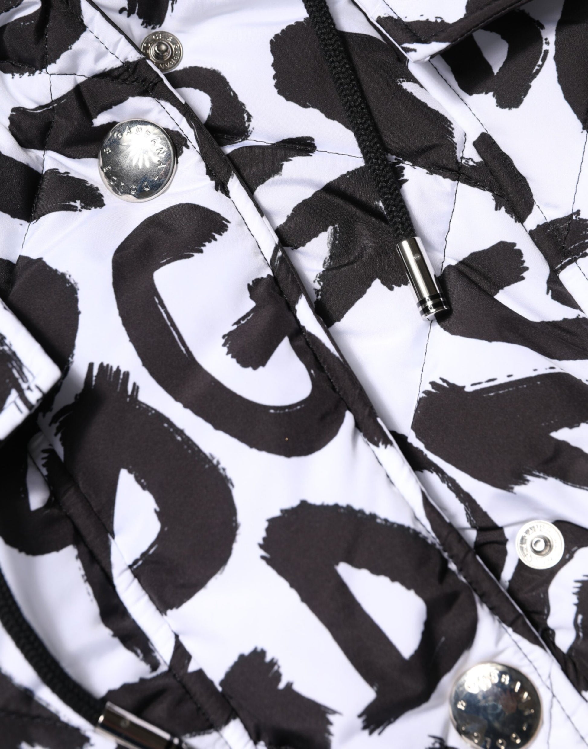 Doudoune à capuche sans manches Dolce &amp; Gabbana blanche DG Mania