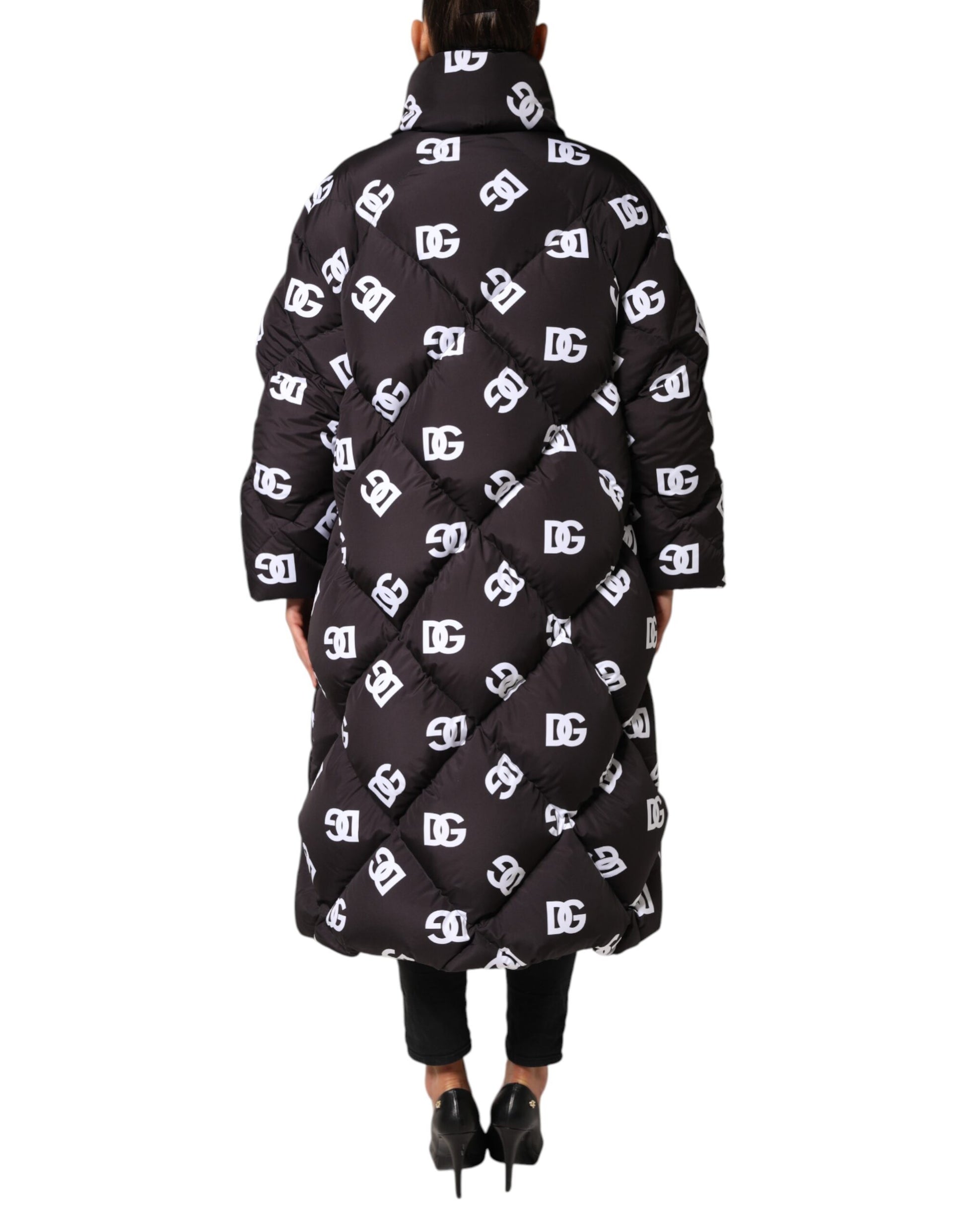 Dolce &amp; Gabbana Doudoune longue matelassée noire DG Mania