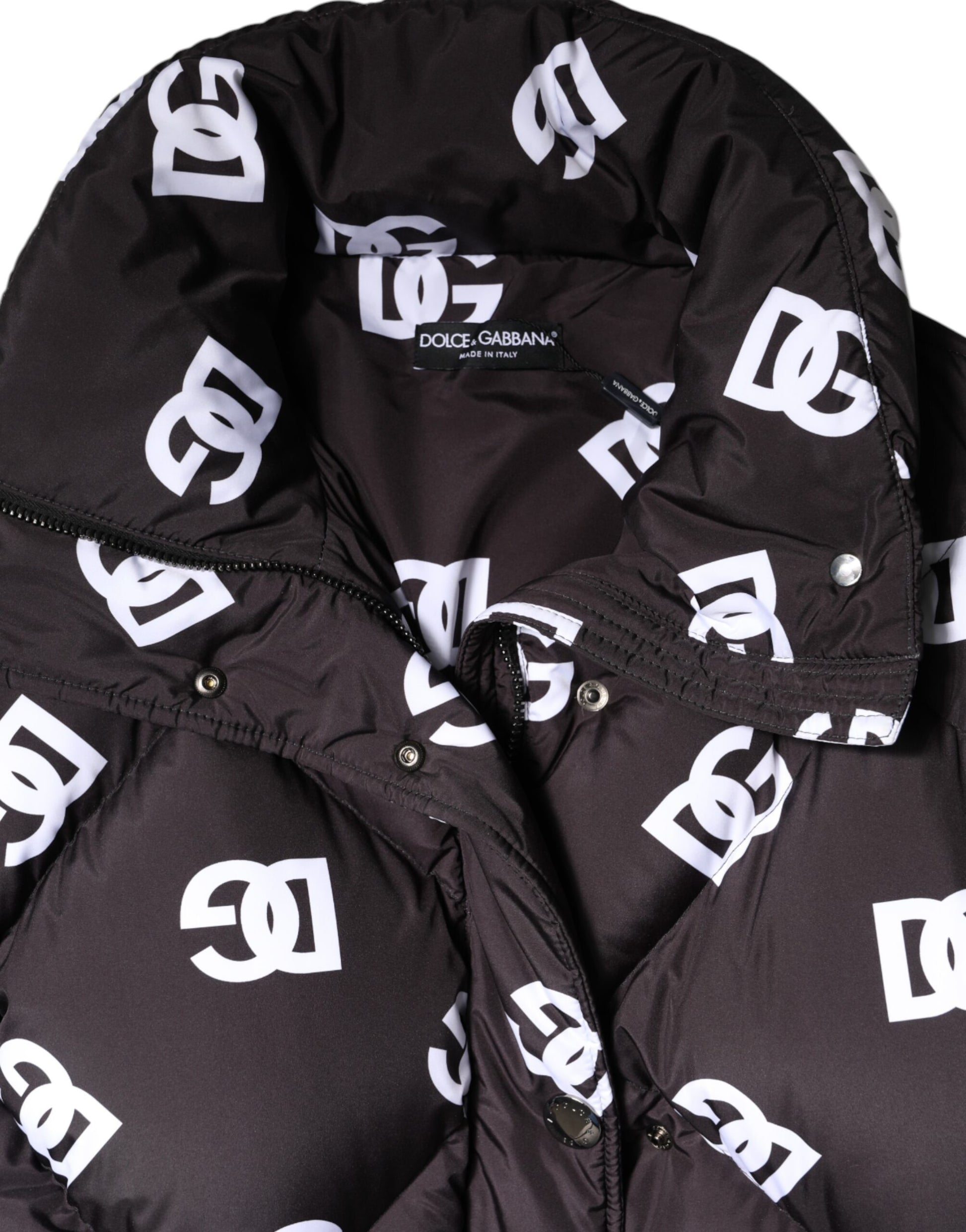 Dolce &amp; Gabbana Doudoune longue matelassée noire DG Mania