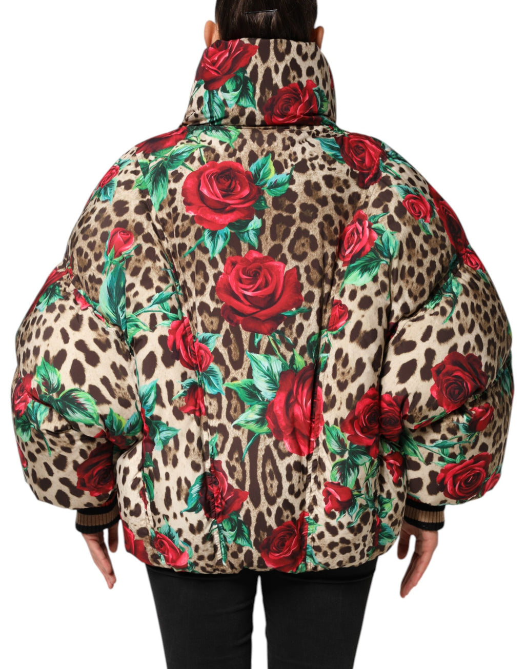 Dolce &amp; Gabbana Doudoune matelassée multicolore à imprimé léopard et roses