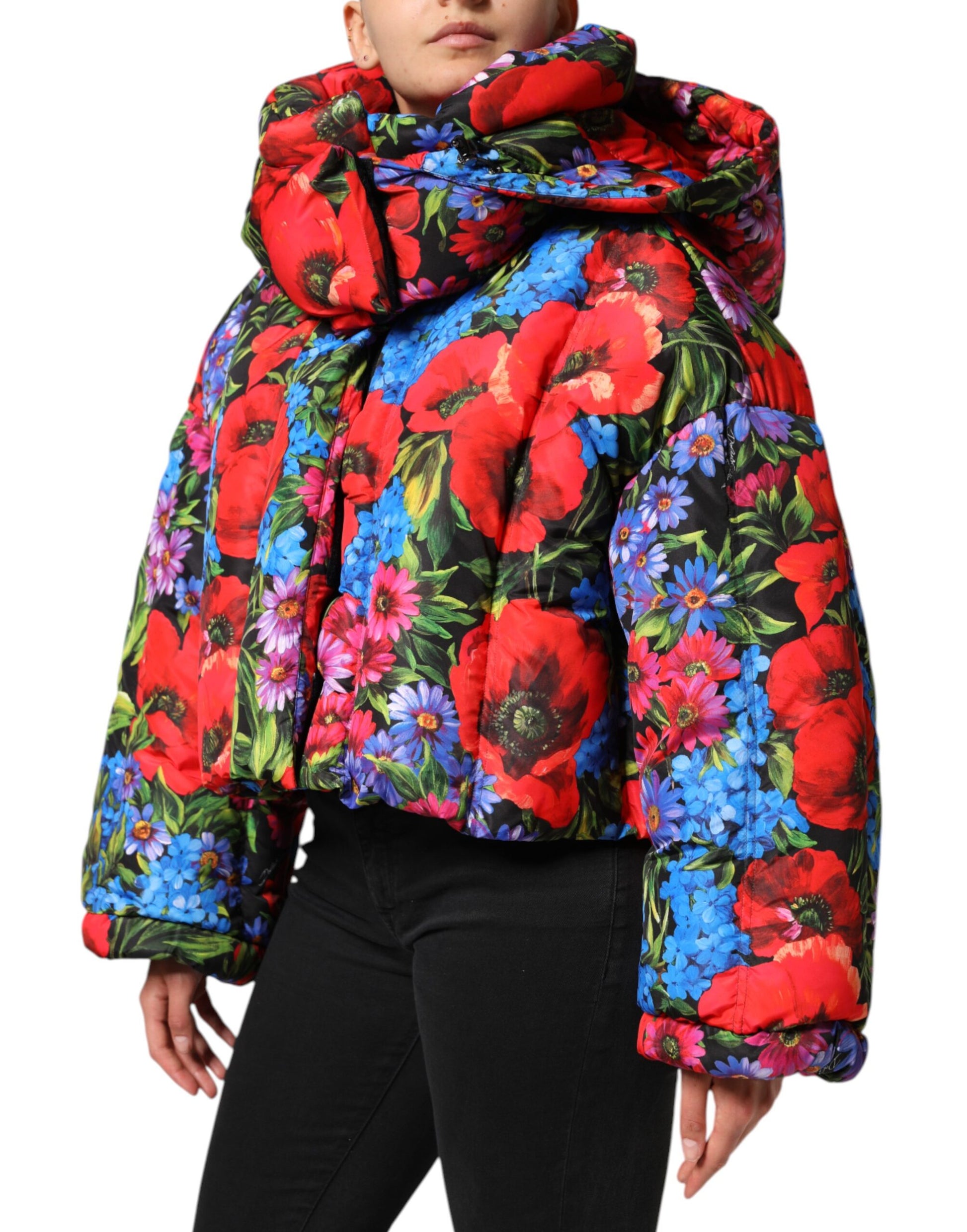 Dolce &amp; Gabbana Doudoune à capuche à fleurs multicolores