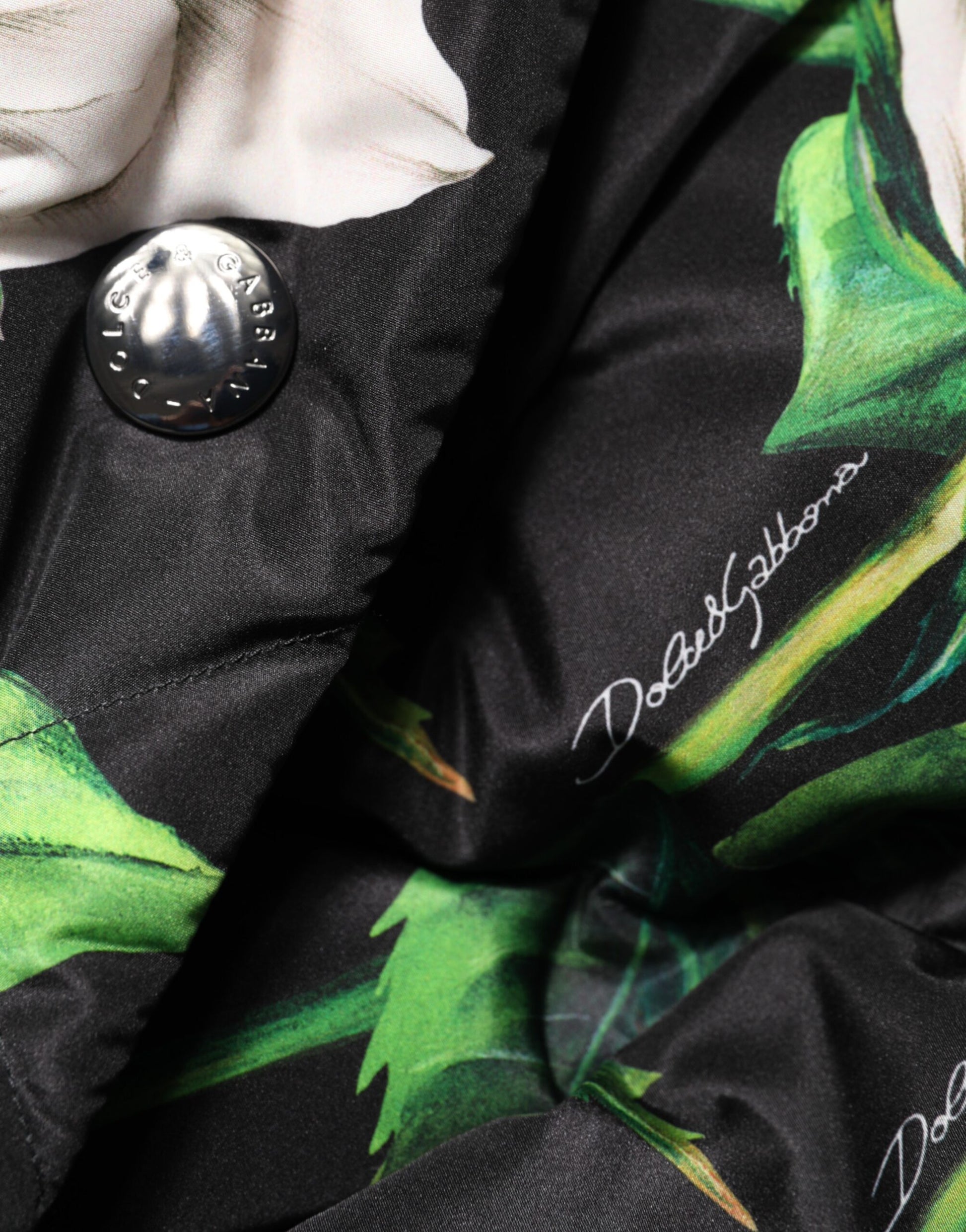 Dolce &amp; Gabbana Doudoune matelassée noire à imprimé floral