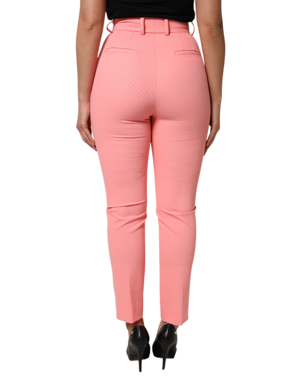 Pantalon fuselé taille haute rose Dolce &amp; Gabbana