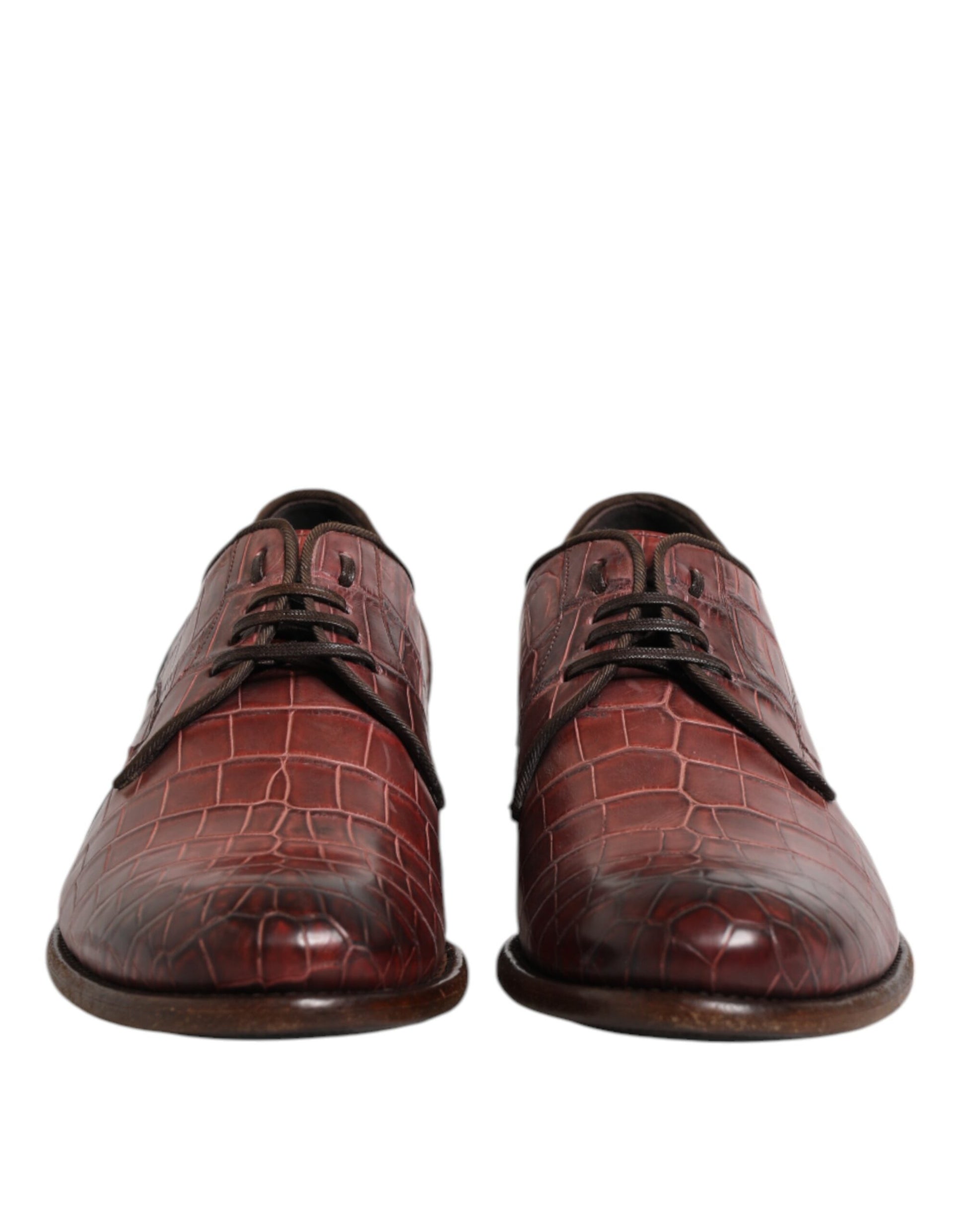 Chaussures Derby à lacets en cuir bordeaux Dolce &amp; Gabbana