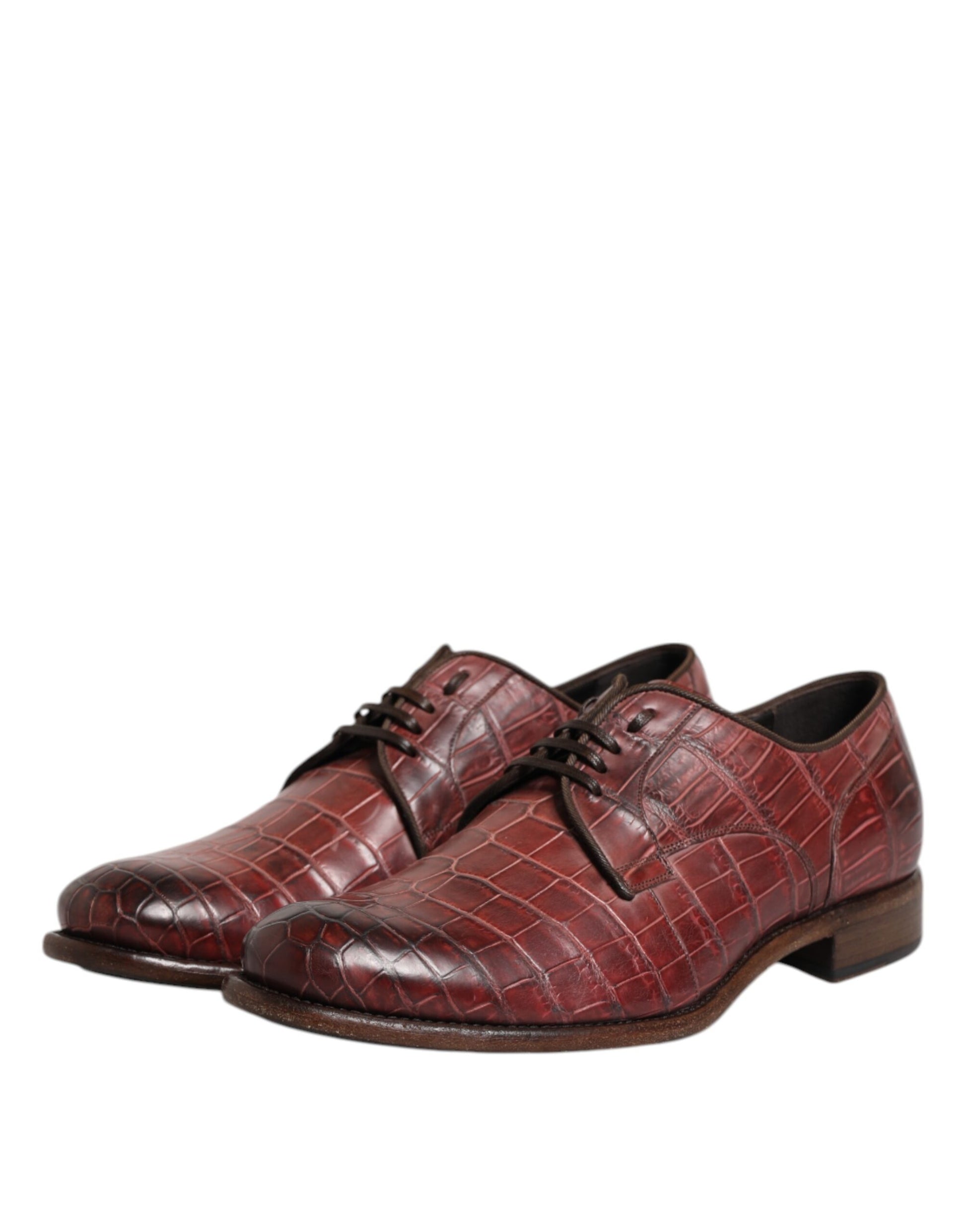 Chaussures Derby à lacets en cuir bordeaux Dolce &amp; Gabbana