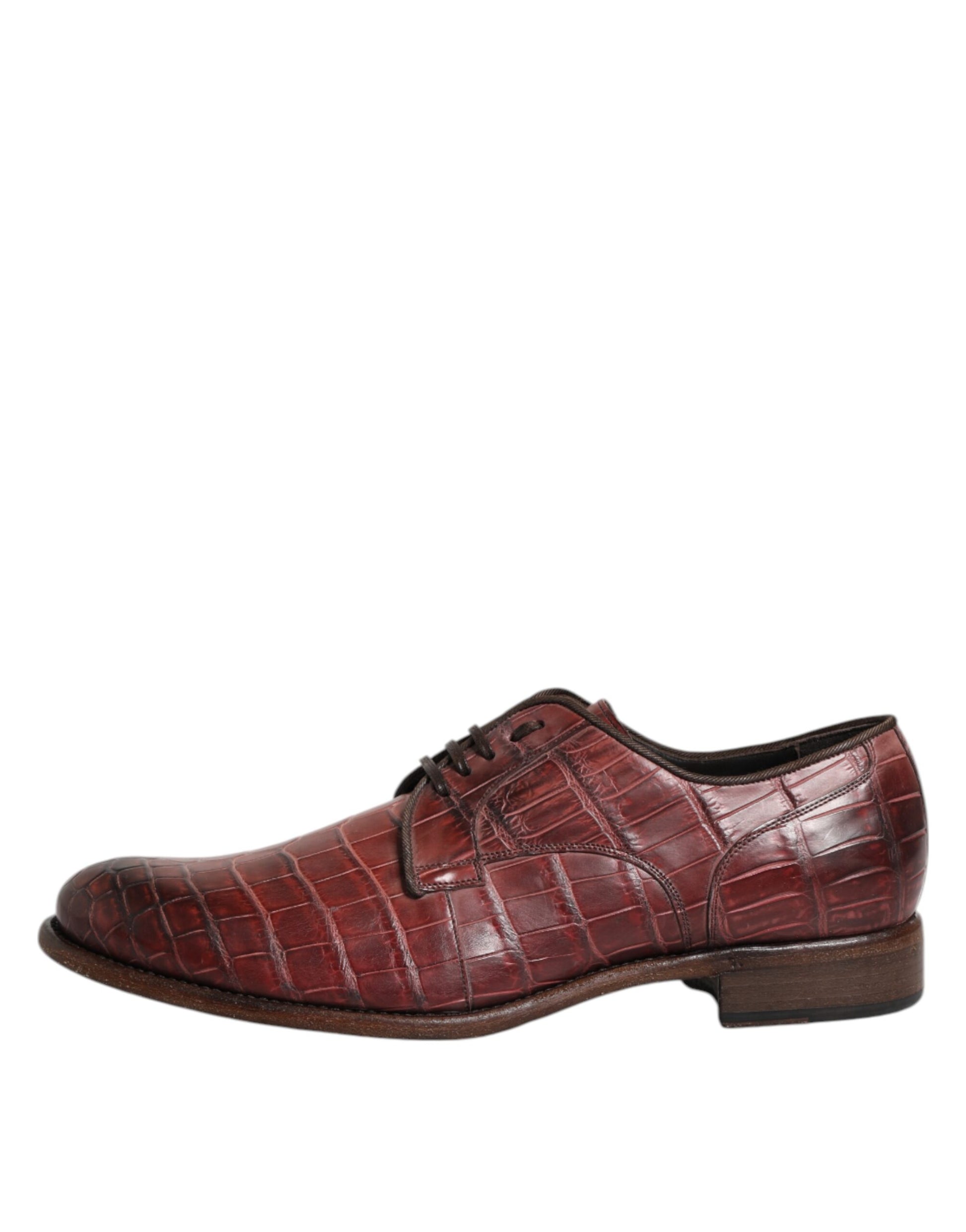 Chaussures Derby à lacets en cuir bordeaux Dolce &amp; Gabbana