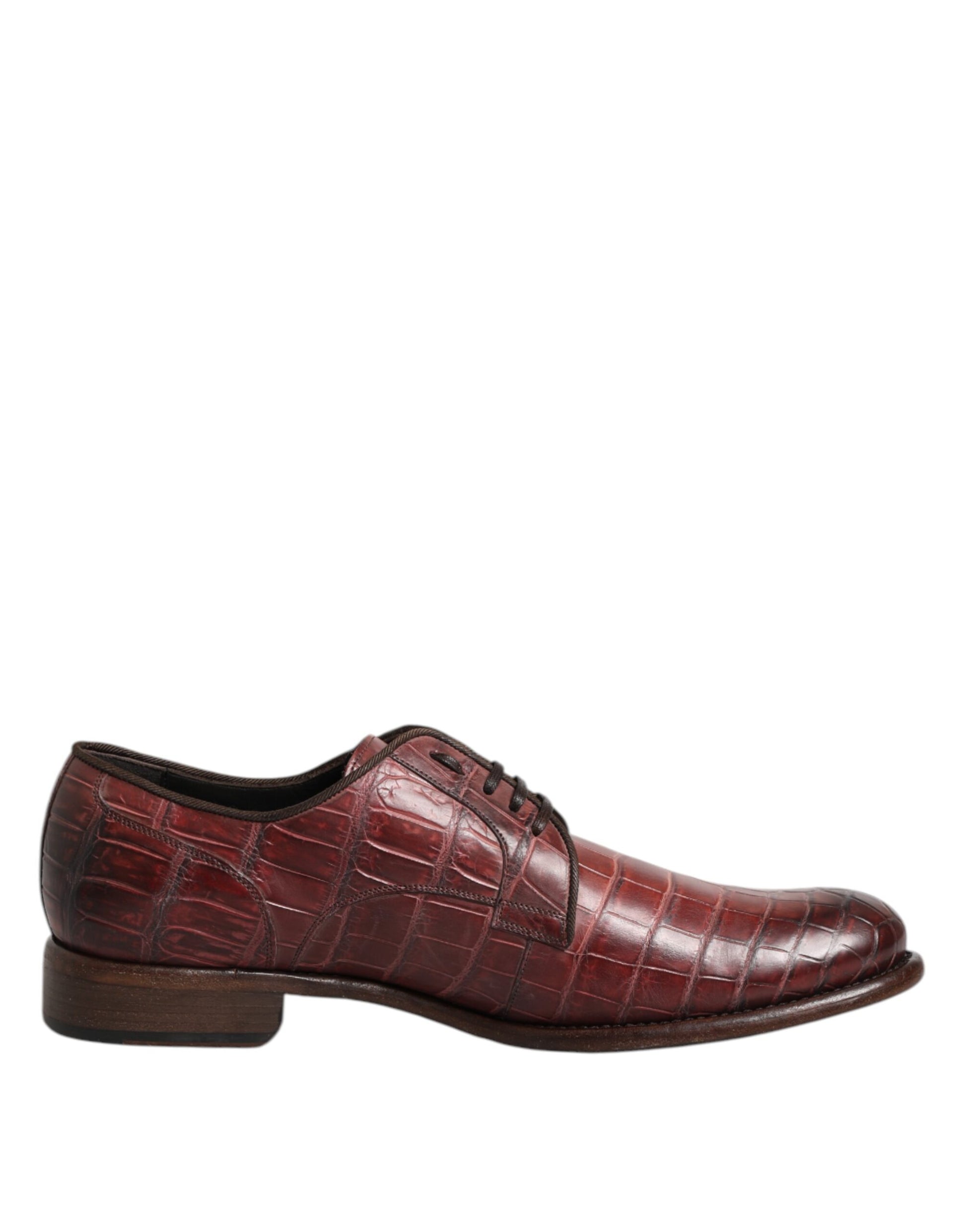 Chaussures Derby à lacets en cuir bordeaux Dolce &amp; Gabbana