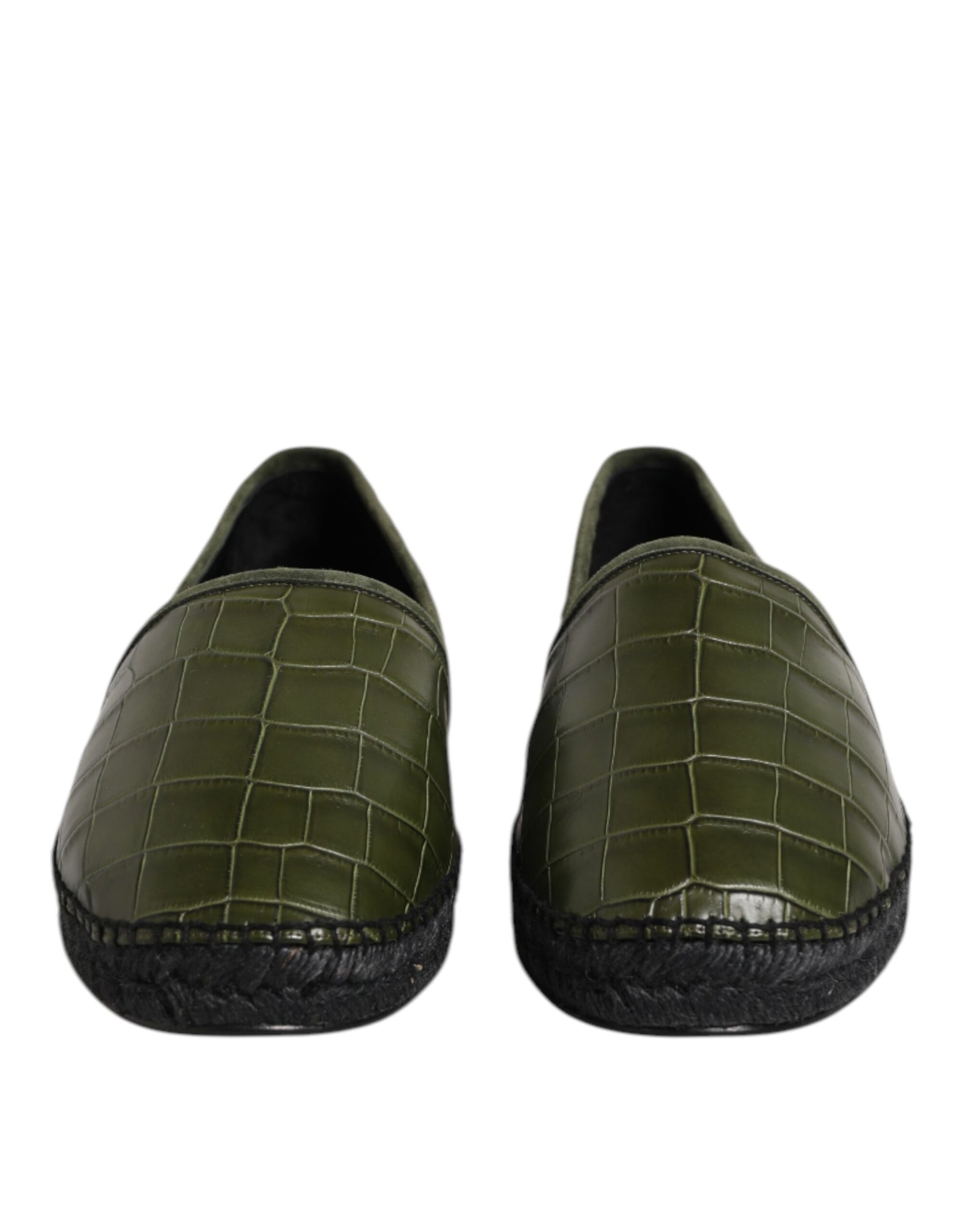 Espadrilles à enfiler en cuir exotique vert Dolce &amp; Gabbana