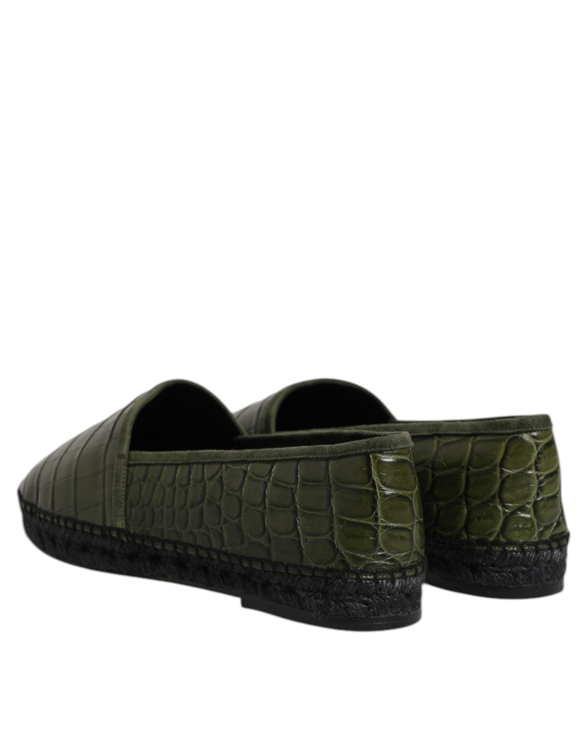 Espadrilles à enfiler en cuir exotique vert Dolce &amp; Gabbana