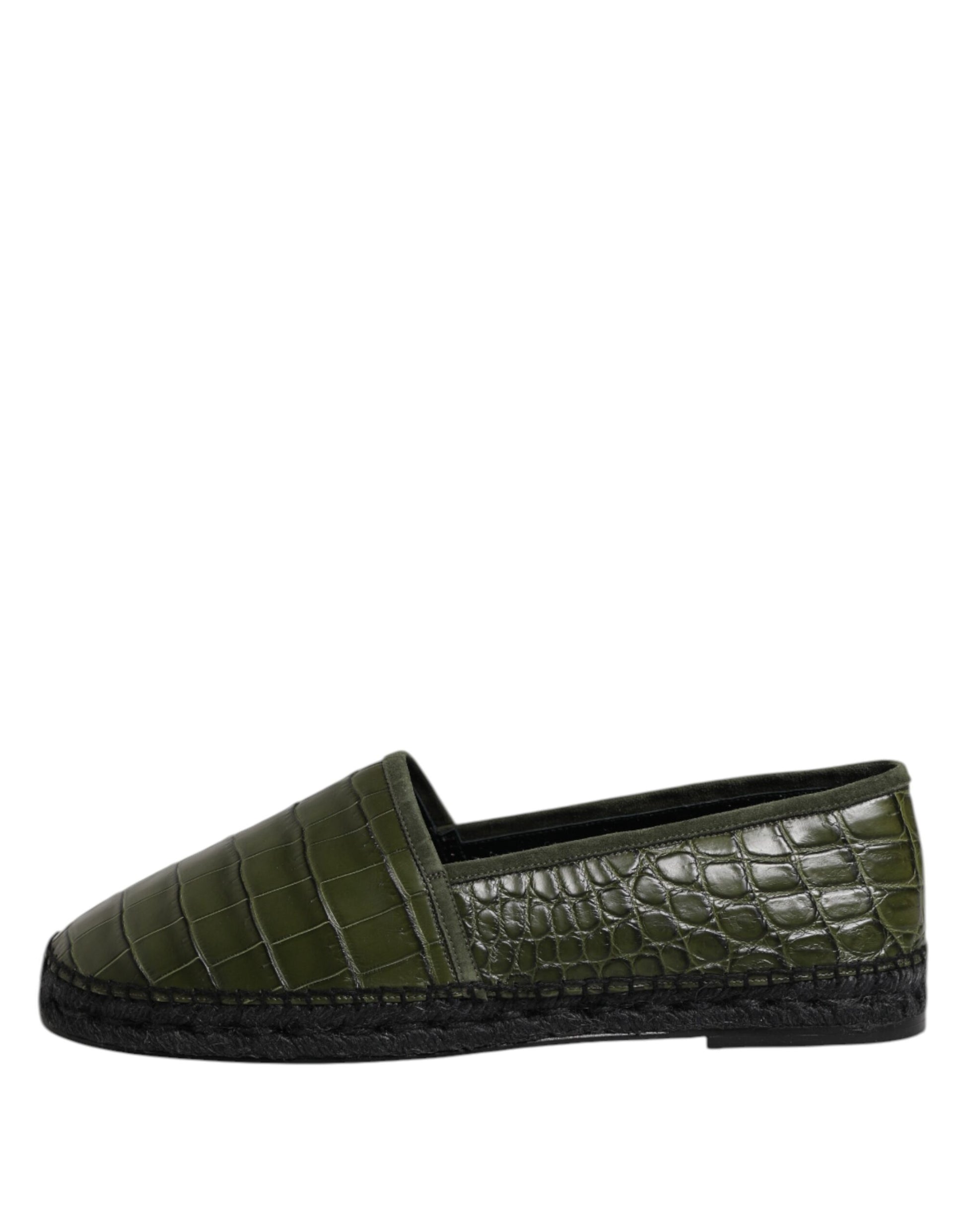 Espadrilles à enfiler en cuir exotique vert Dolce &amp; Gabbana